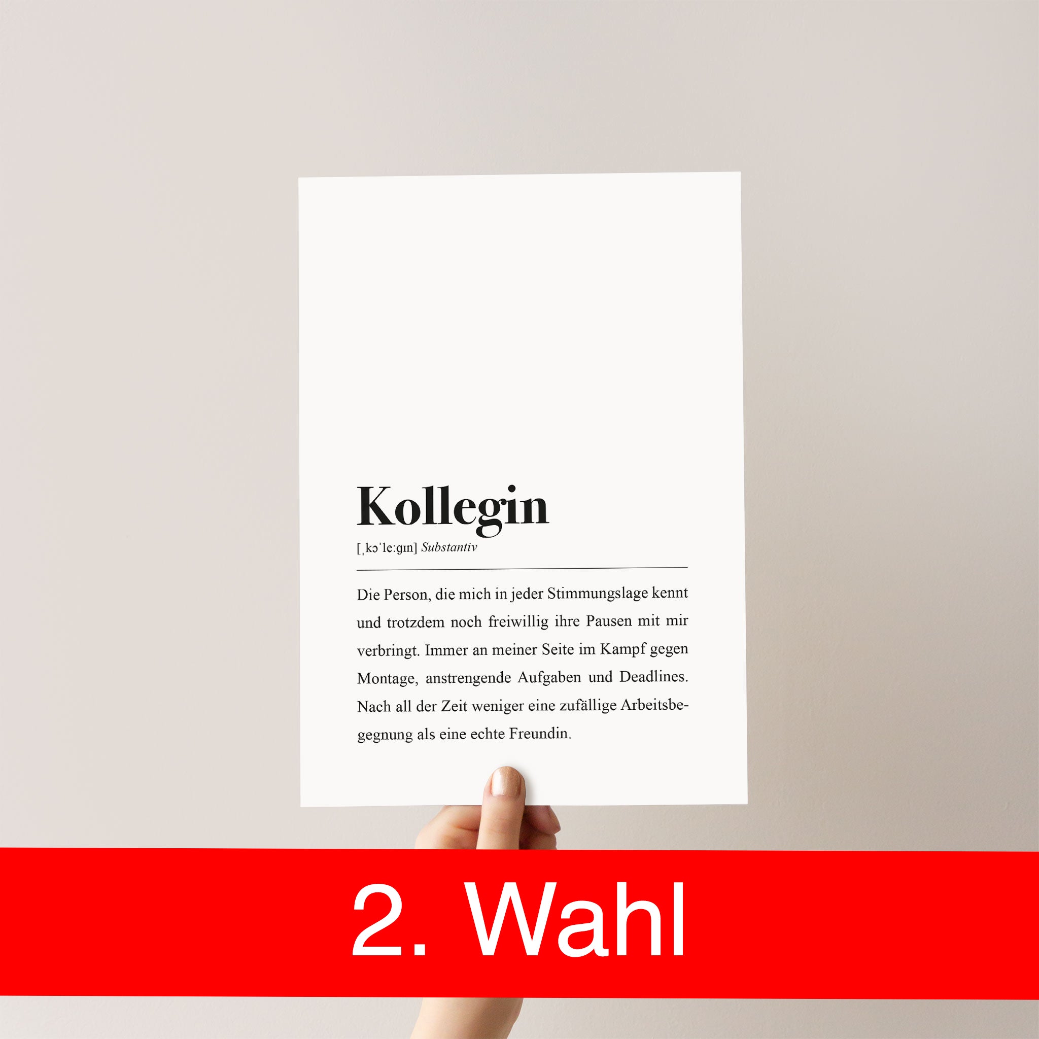 Kollegin Definition: DIN A4 Poster B-Ware