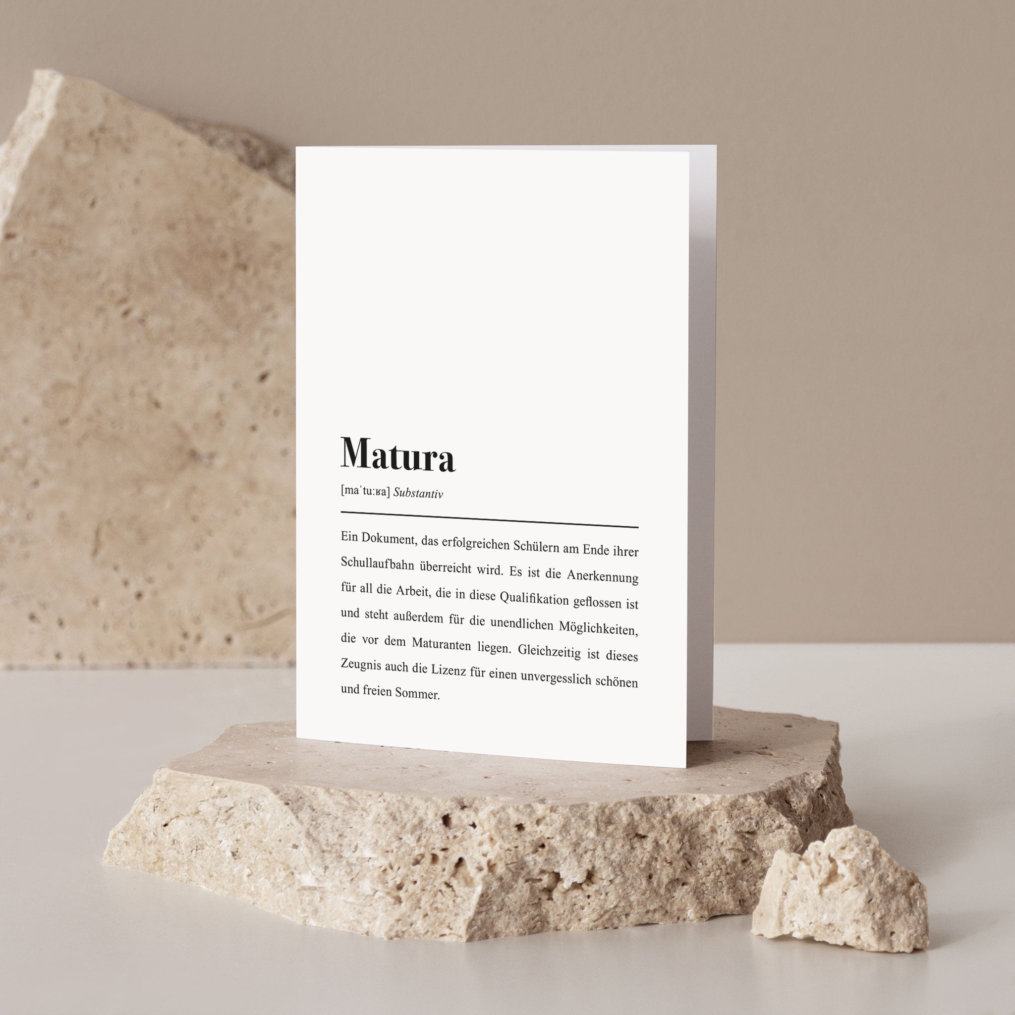 Matura Definition: Grußkarte mit Umschlag