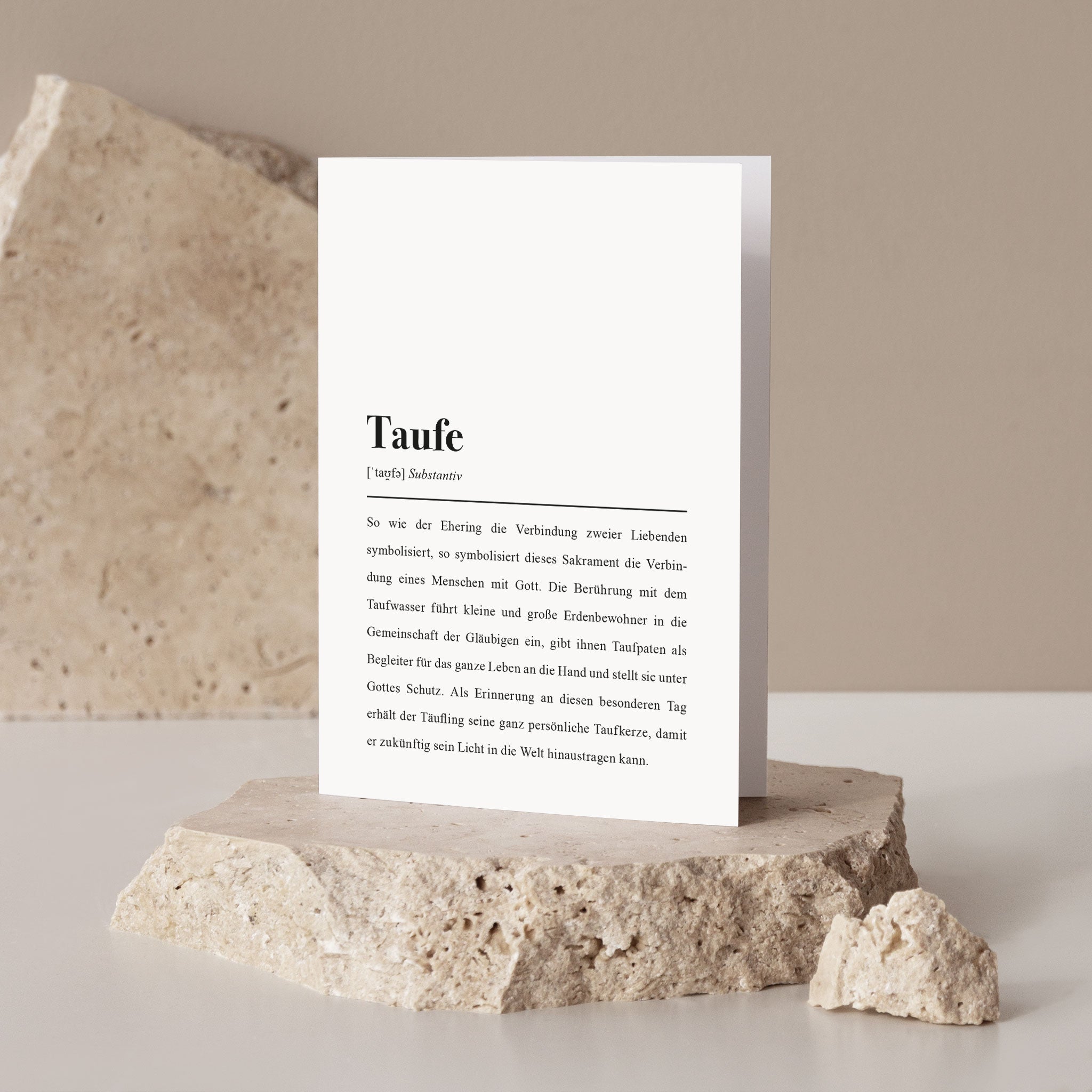 Taufe, Substantiv: So wie der Ehering die Verbindung zweier Liebenden symbolisiert, so symbolisiert dieses Sakrament die Verbindung eines Menschen zu Gott.