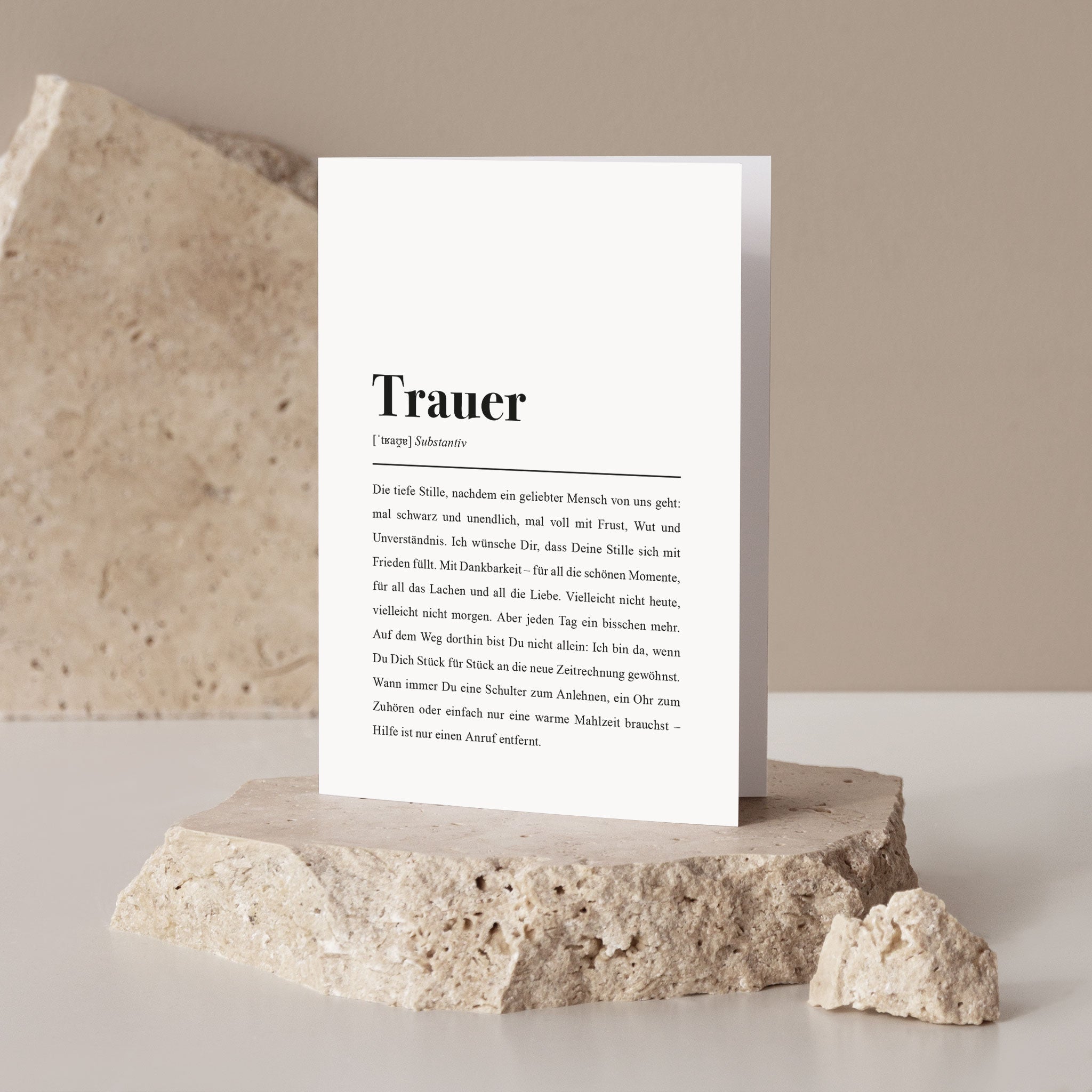 Herzliche Anteilnahme ausdrücken: Mit dieser Kondolenz Karte mit Text