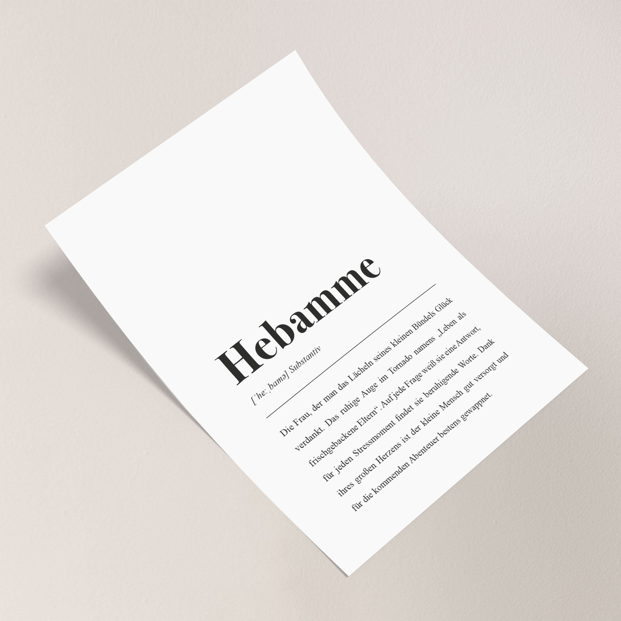 Hebamme Definition als B-Ware/2. Wahl