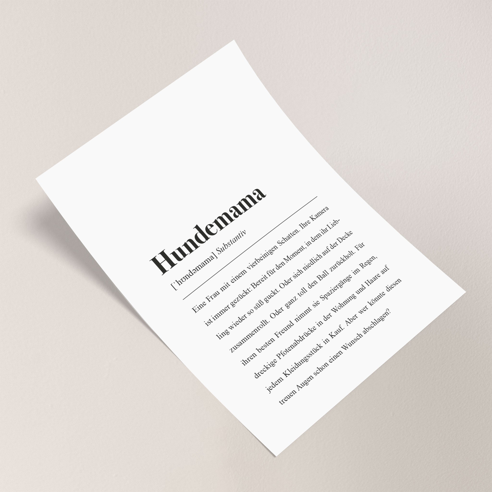 Hundemama Definition: DIN A4 Poster als B-Ware/2. Wahl