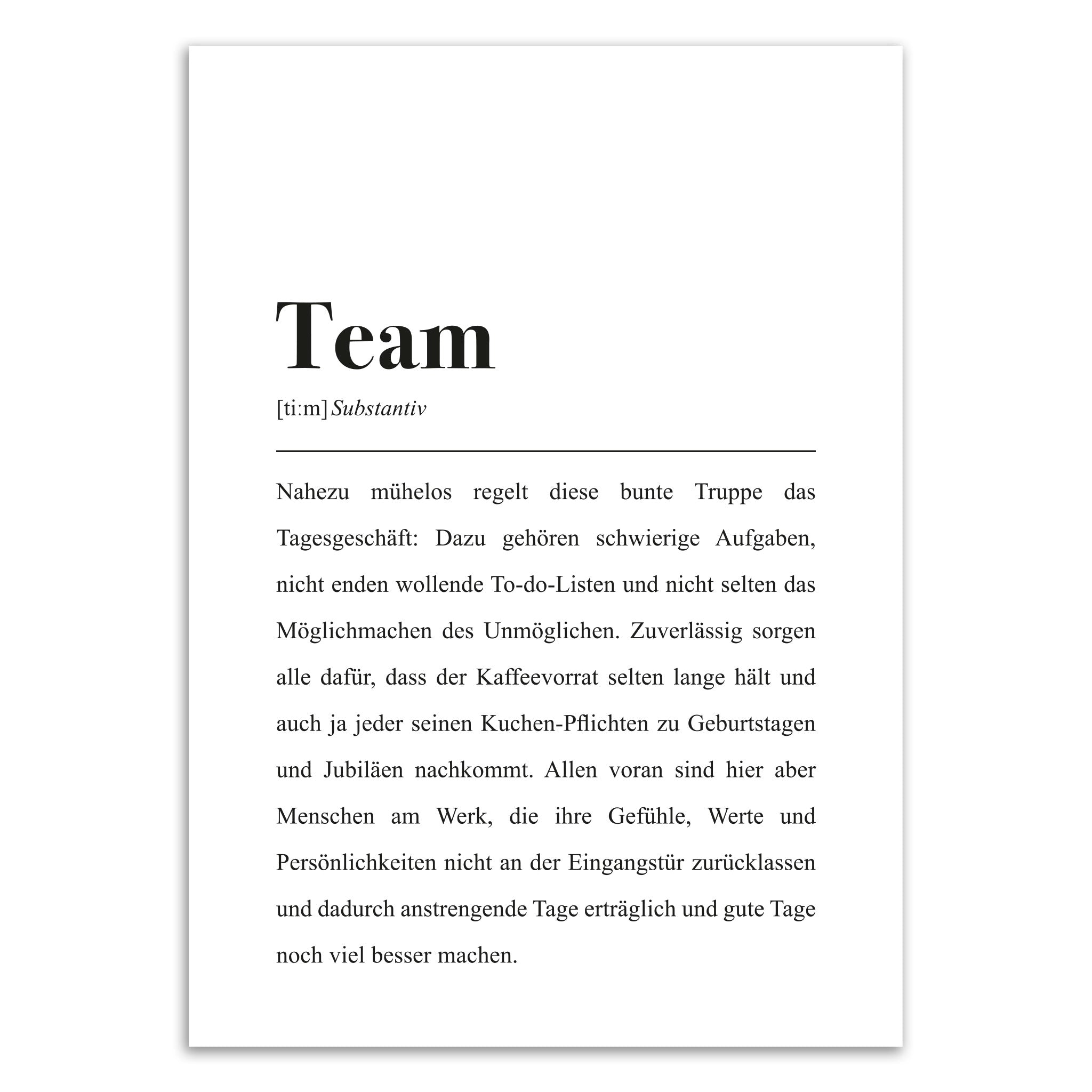 Team Definition: DIN A4 Poster