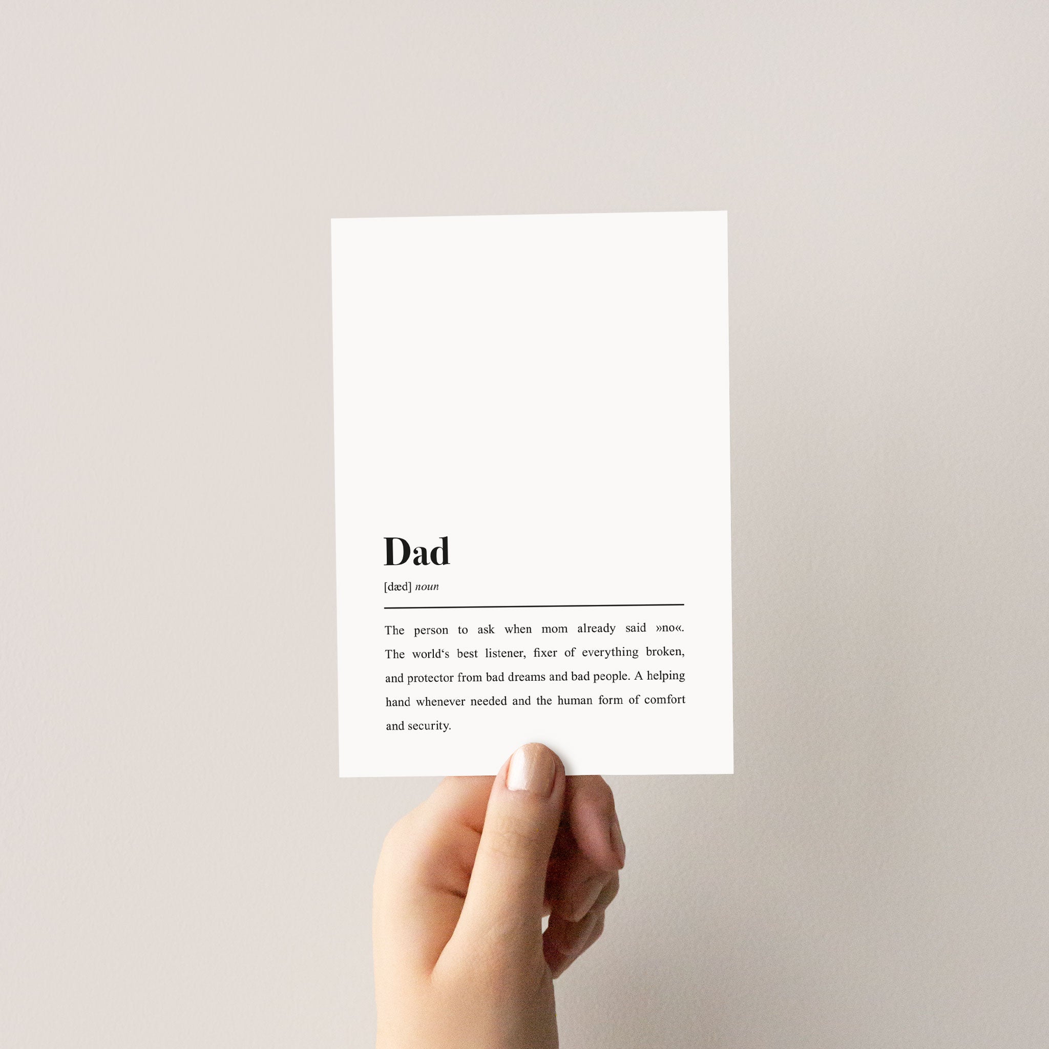 Dad Definition (Englisch): Postkarte
