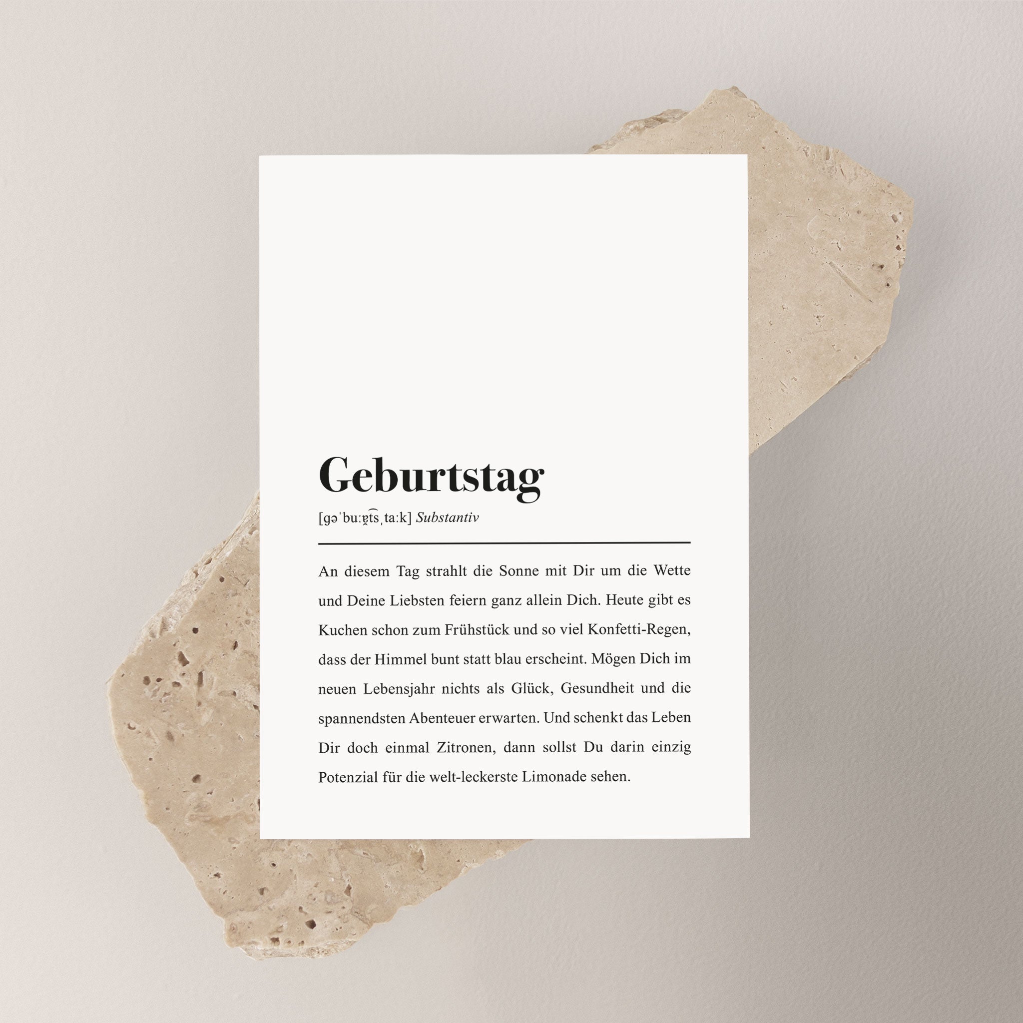 Geburtstag Definition (Version 2): Postkarte