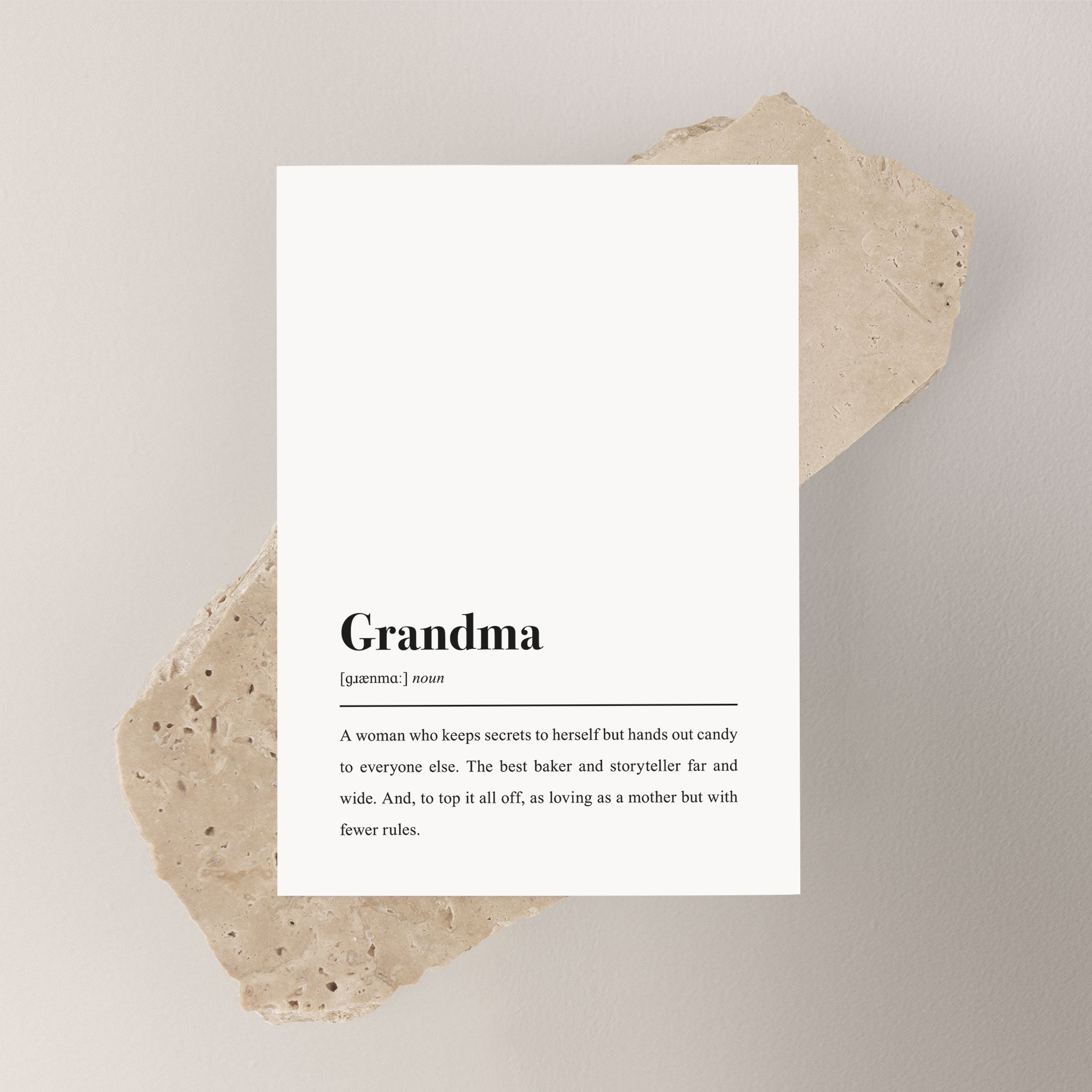 Grandma Definition (Englisch): Postkarte