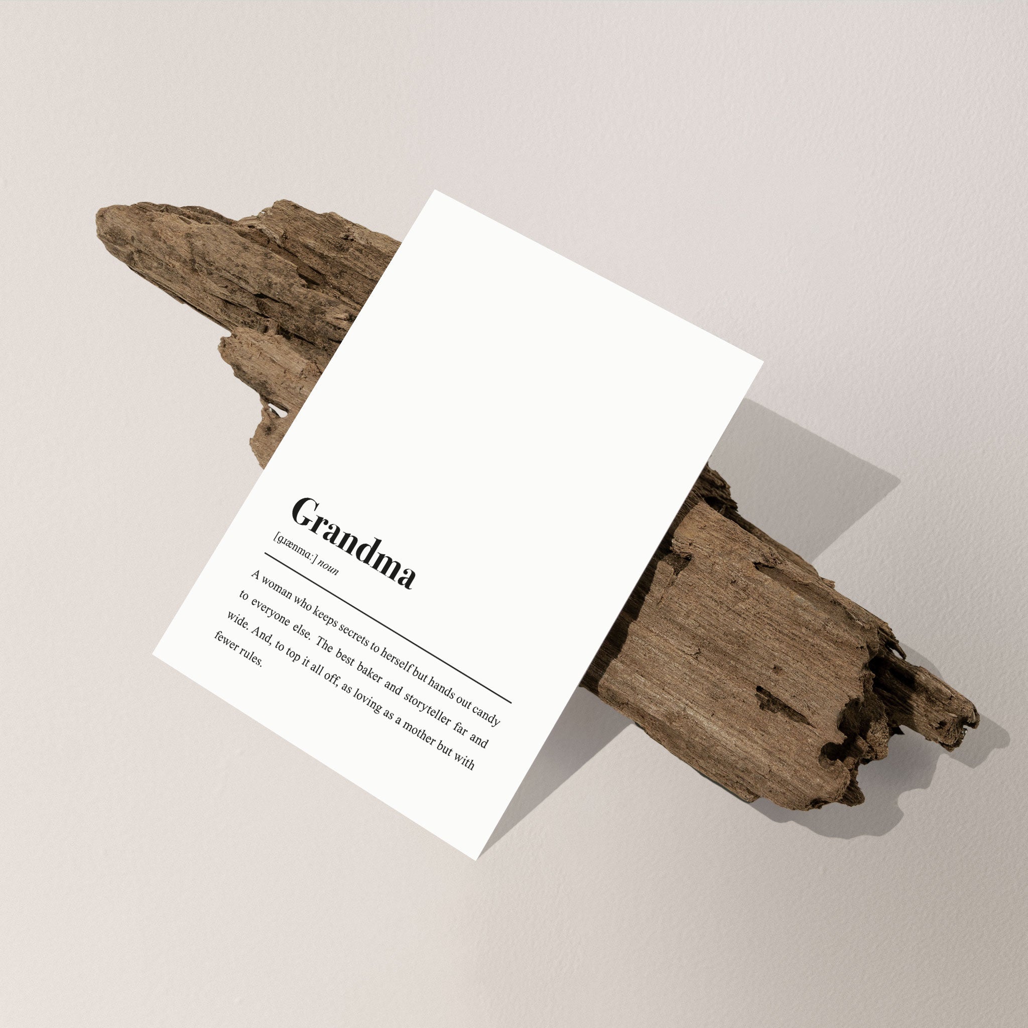 Grandma Definition (Englisch): Postkarte