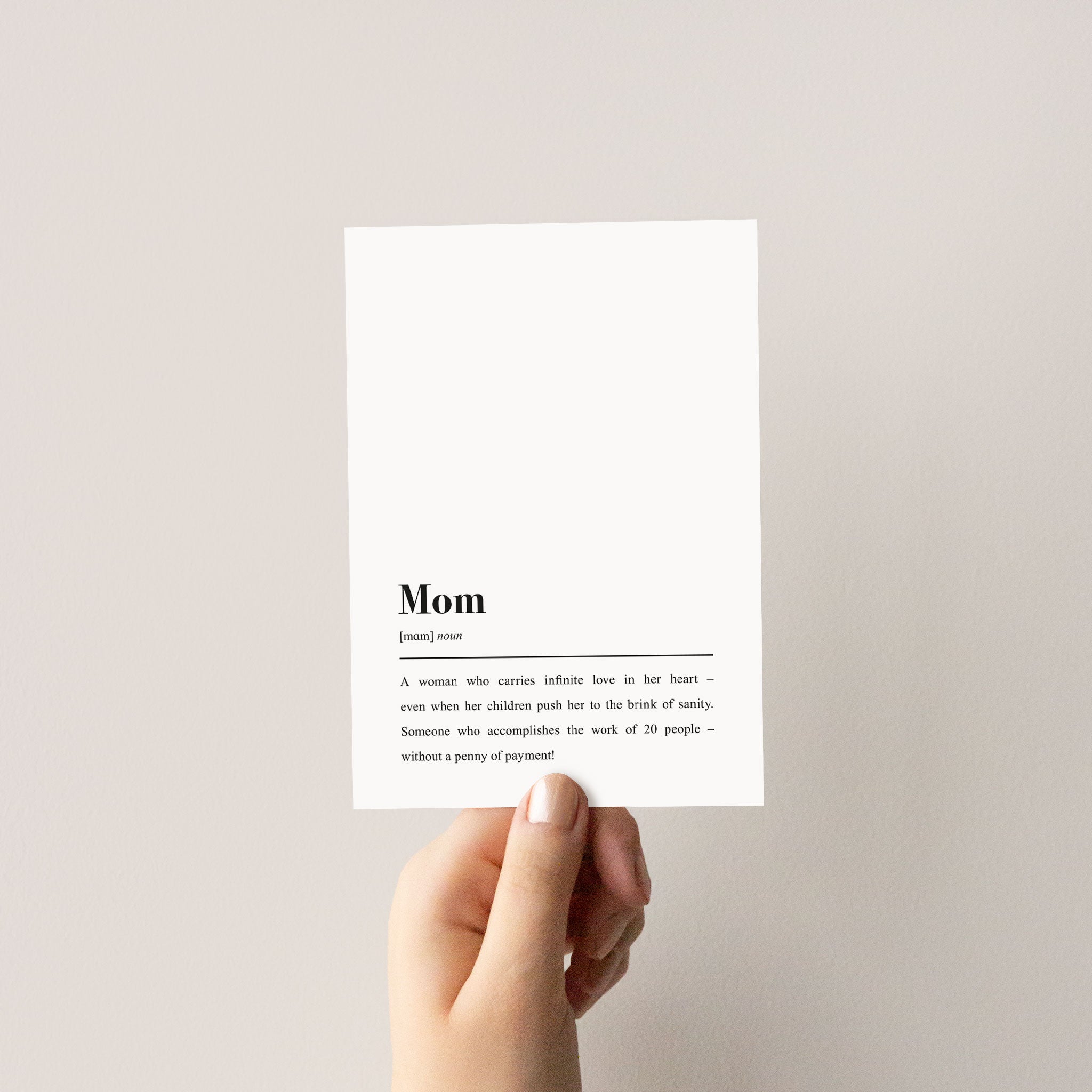 Mom Definition (Englisch): Postkarte