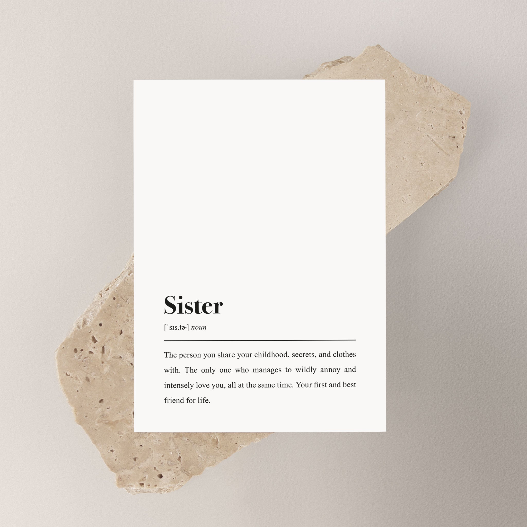 Sister Definition (Englisch): Postkarte