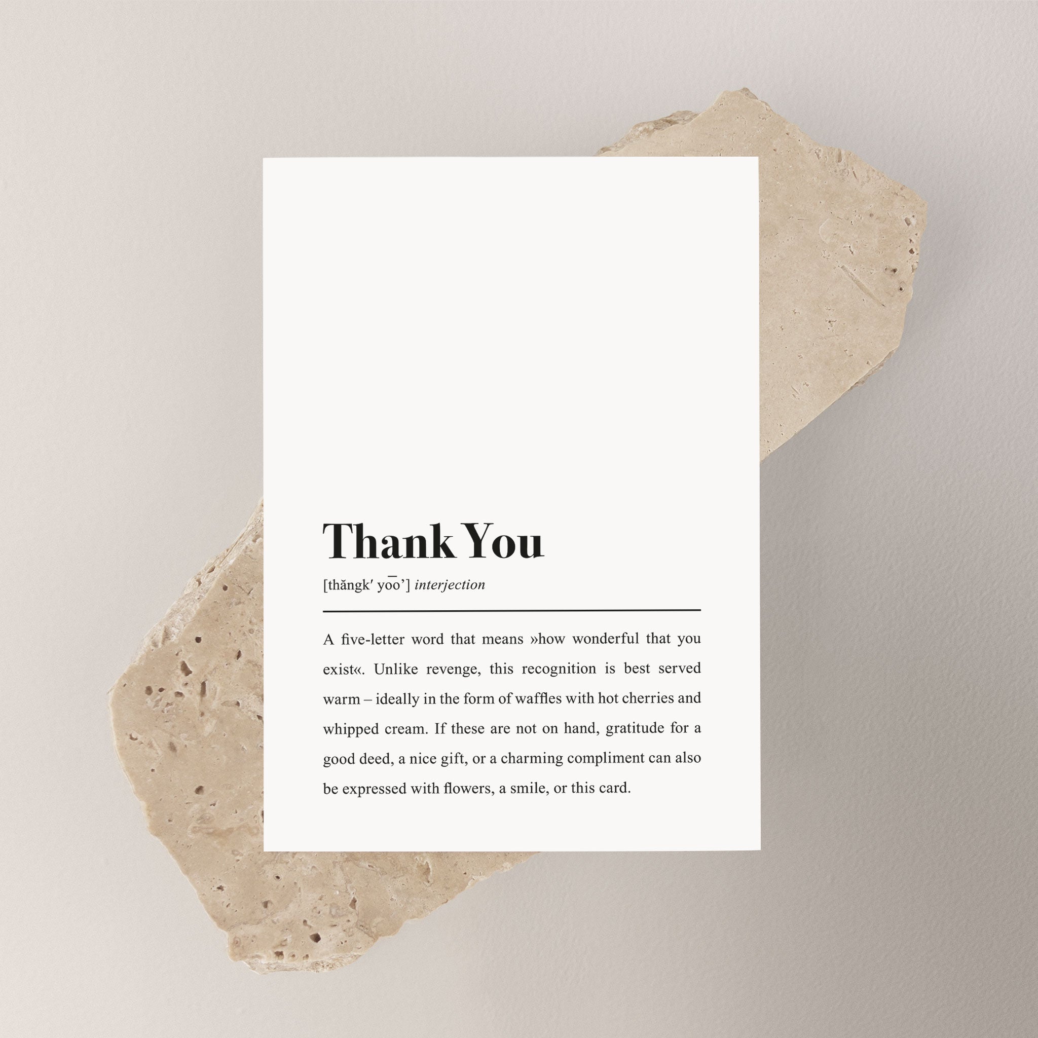 Thank You Definition (Englisch): Postkarte