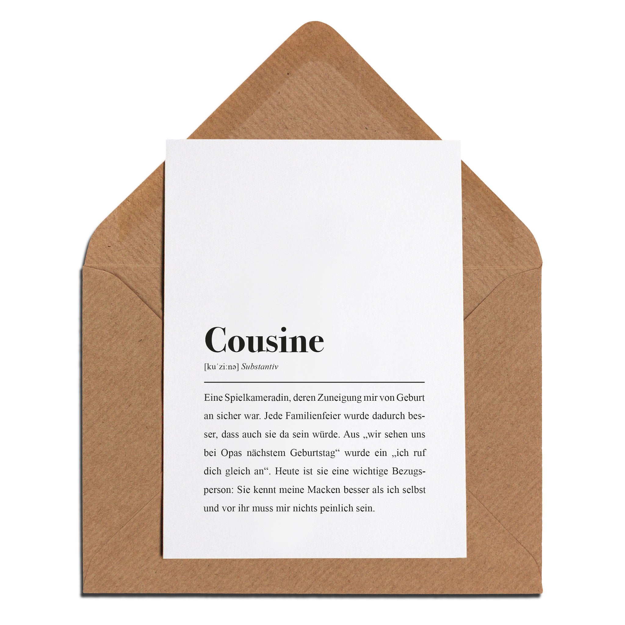 Klappkarte für die Lieblingscousine