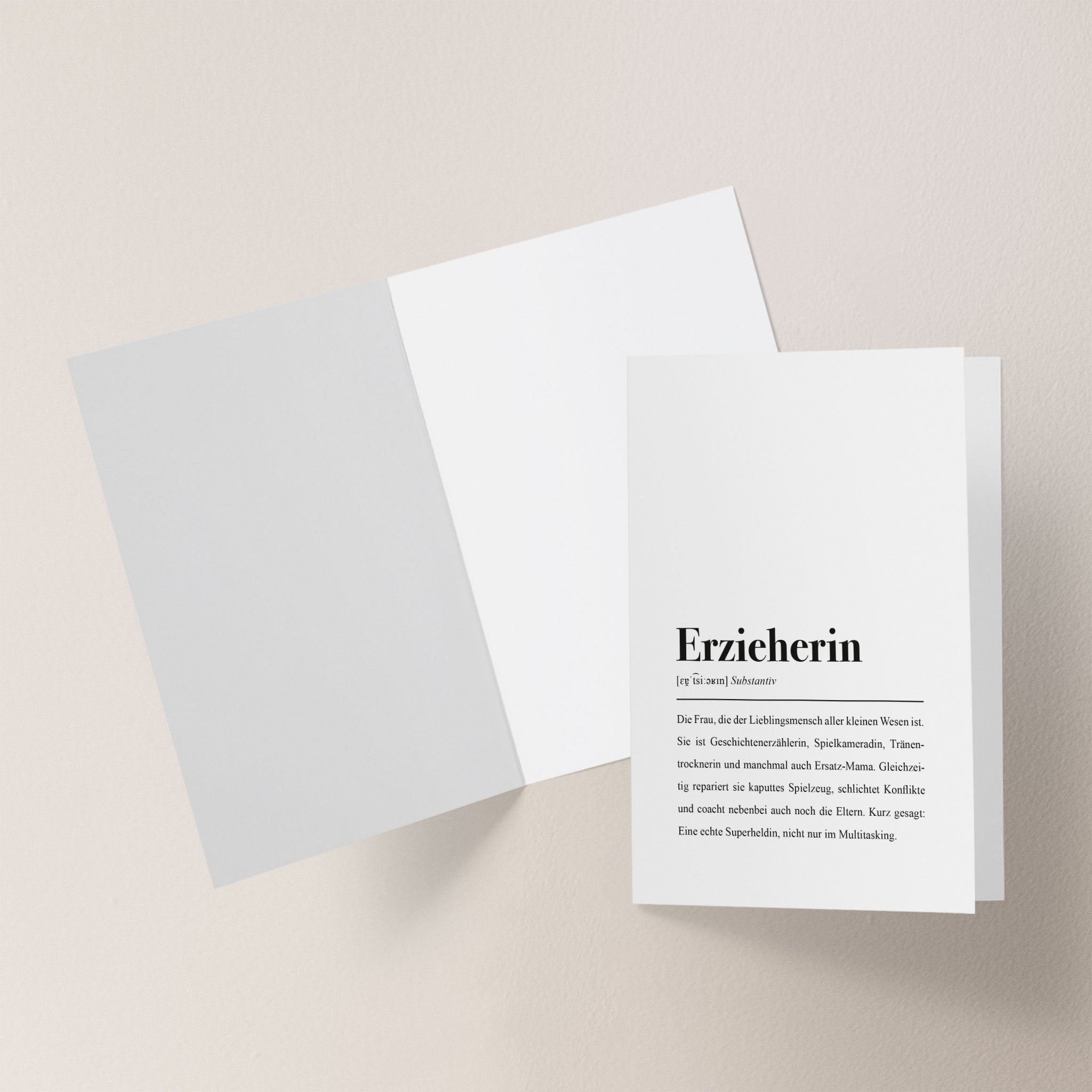 Geschenkidee zu Weihnachten oder zum Ende der Kita: Lustiger Spruch auf Karte