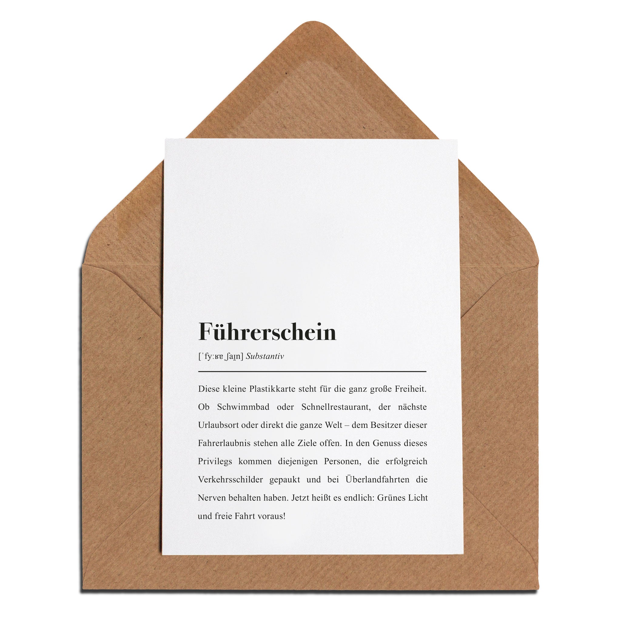 Idee für einen Gutschein: Ich bezahle dir den Führerschein