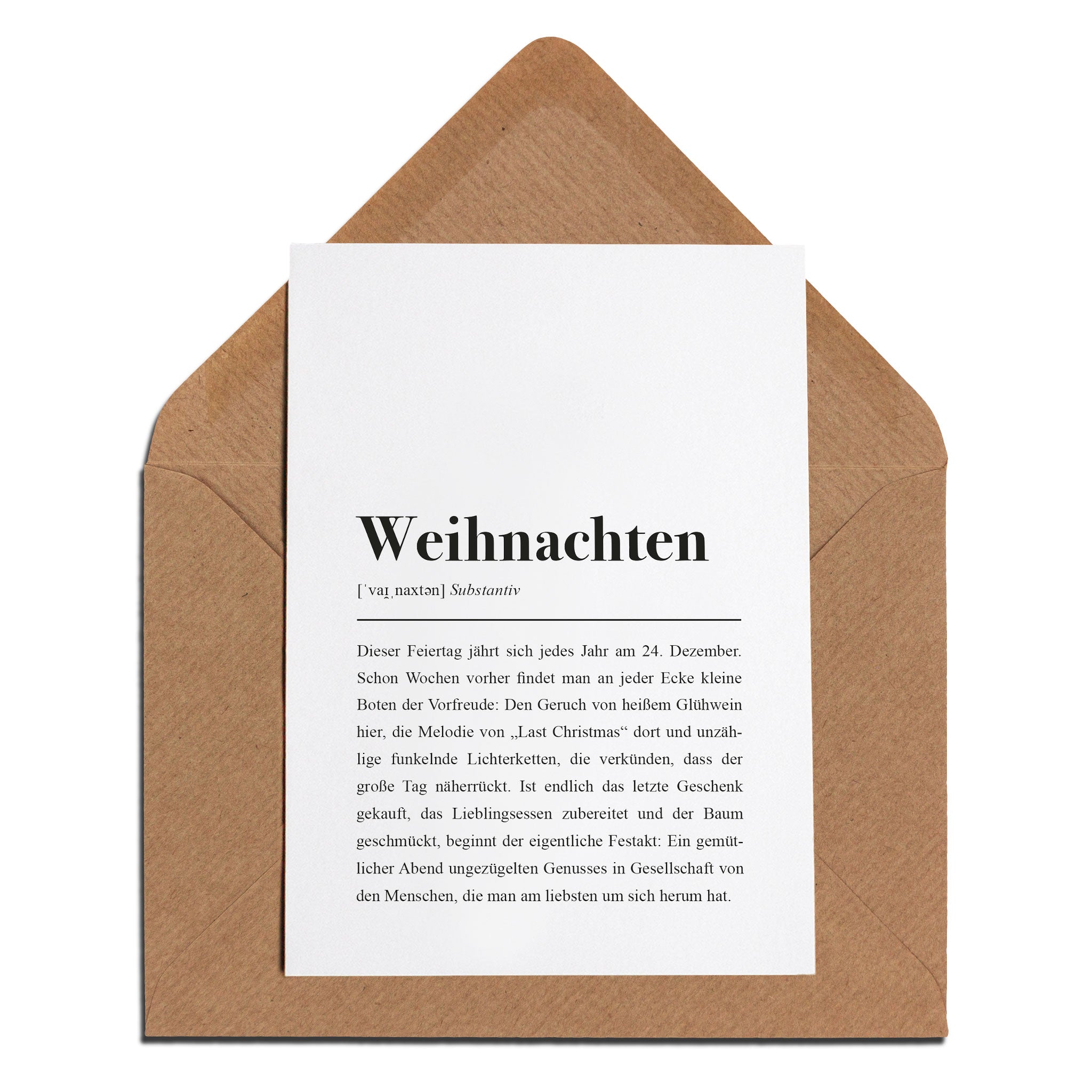 Weihnachtskarte mit lustigem Text