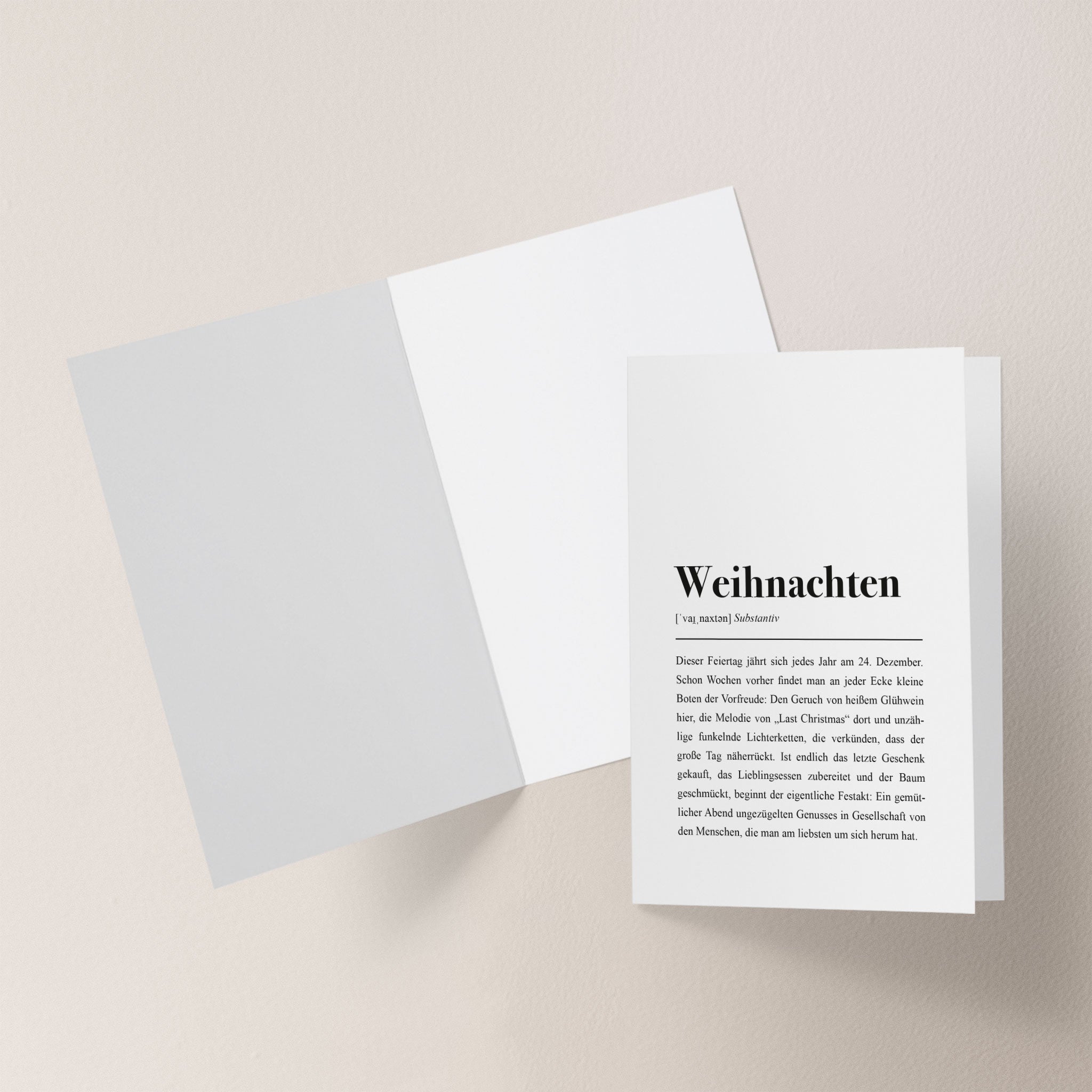 Neutrale Weihnachtskarte blanko