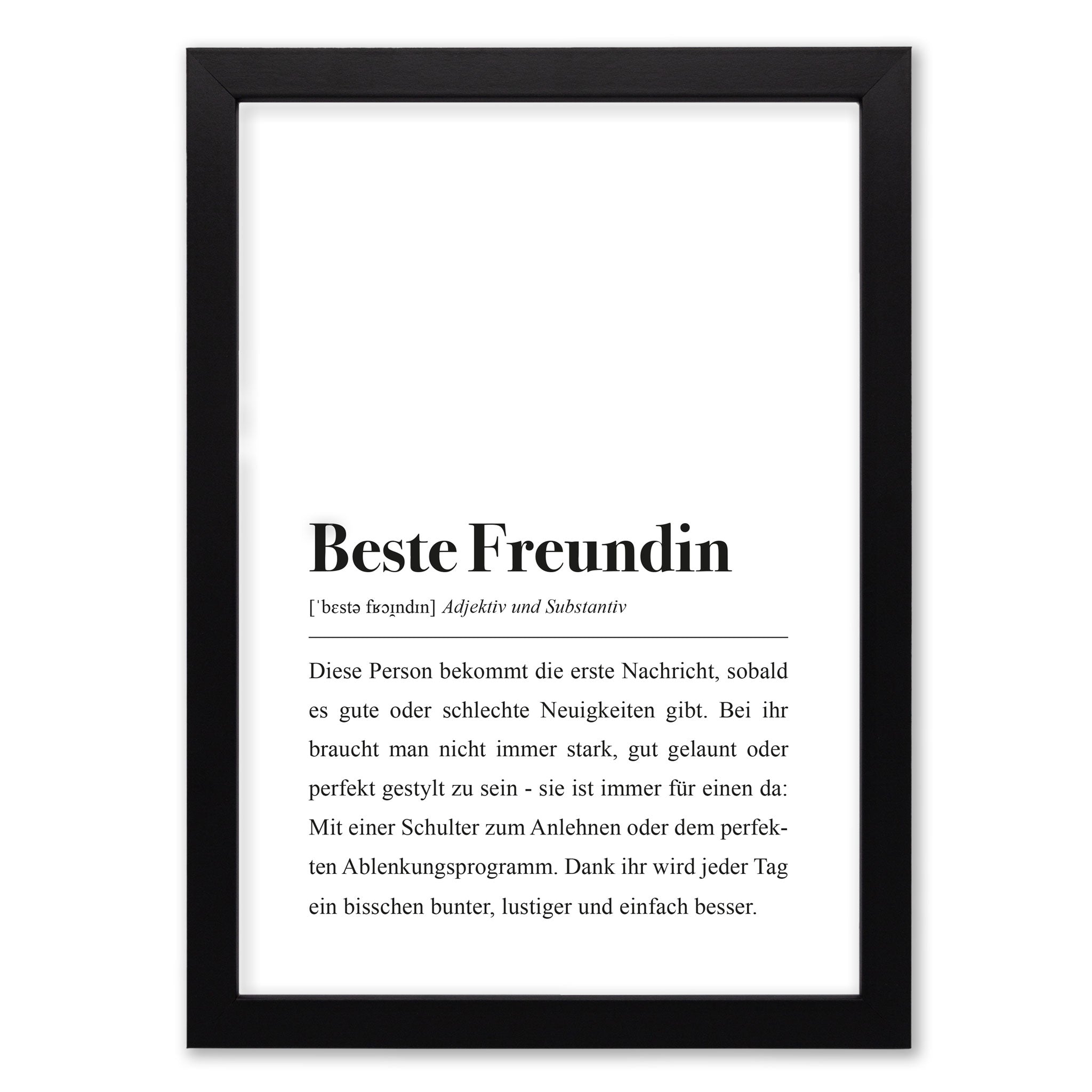 Beste Freundin Definition Plakat von aemmi