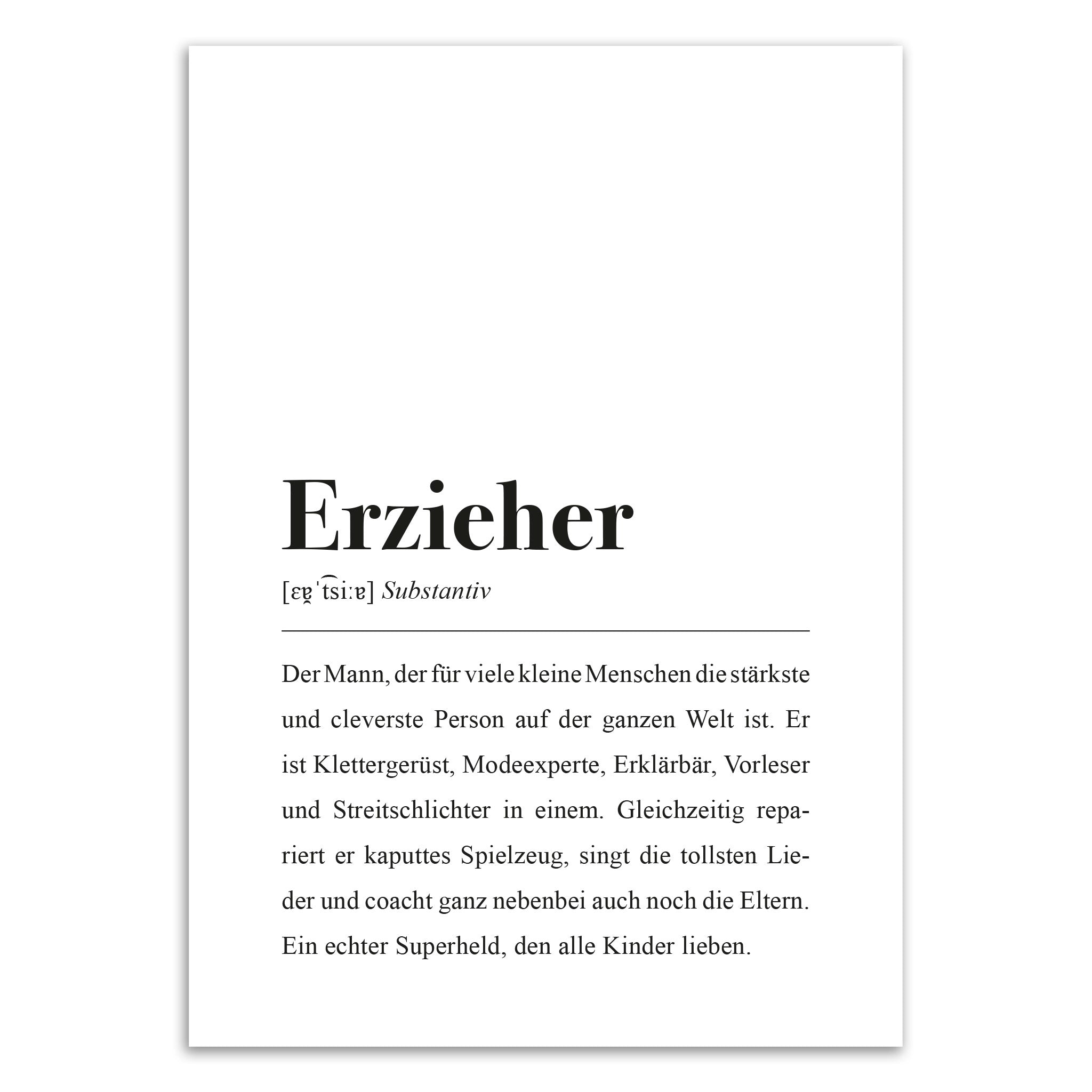 Dem besten Erzieher der Welt danke sagen: Mit diesem Kunstdruck als Geschenk für den Kindergarten