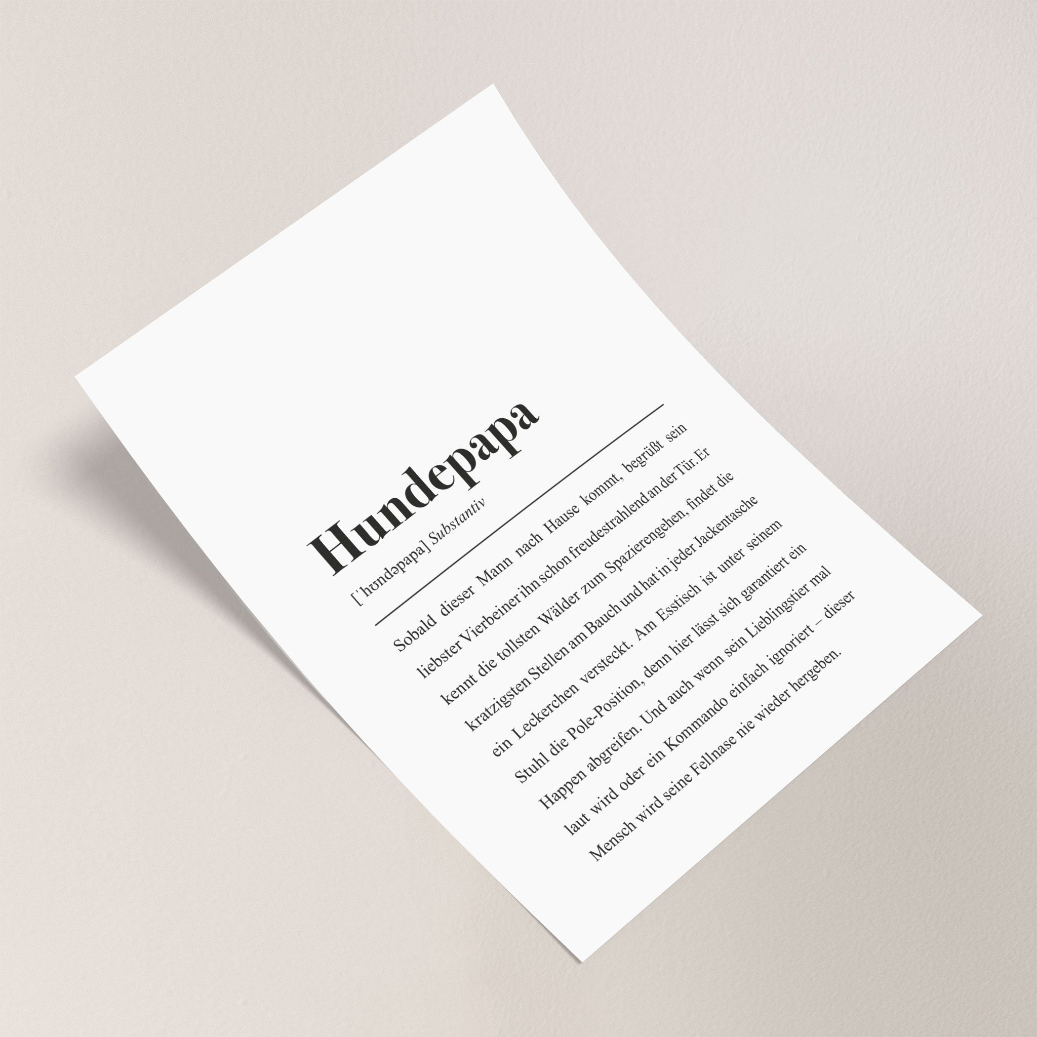 Plakat als Vatertags-Geschenk für den besten Hundehalter