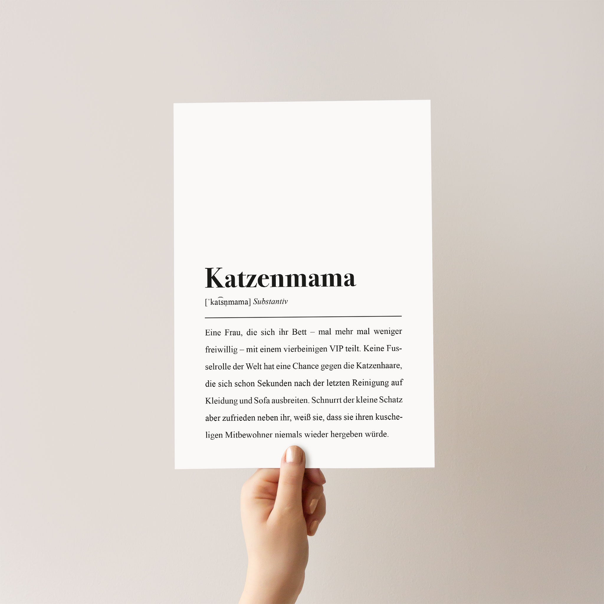 Geschenkidee für crazy cat ladies: Lustiger Spruch über Catmoms