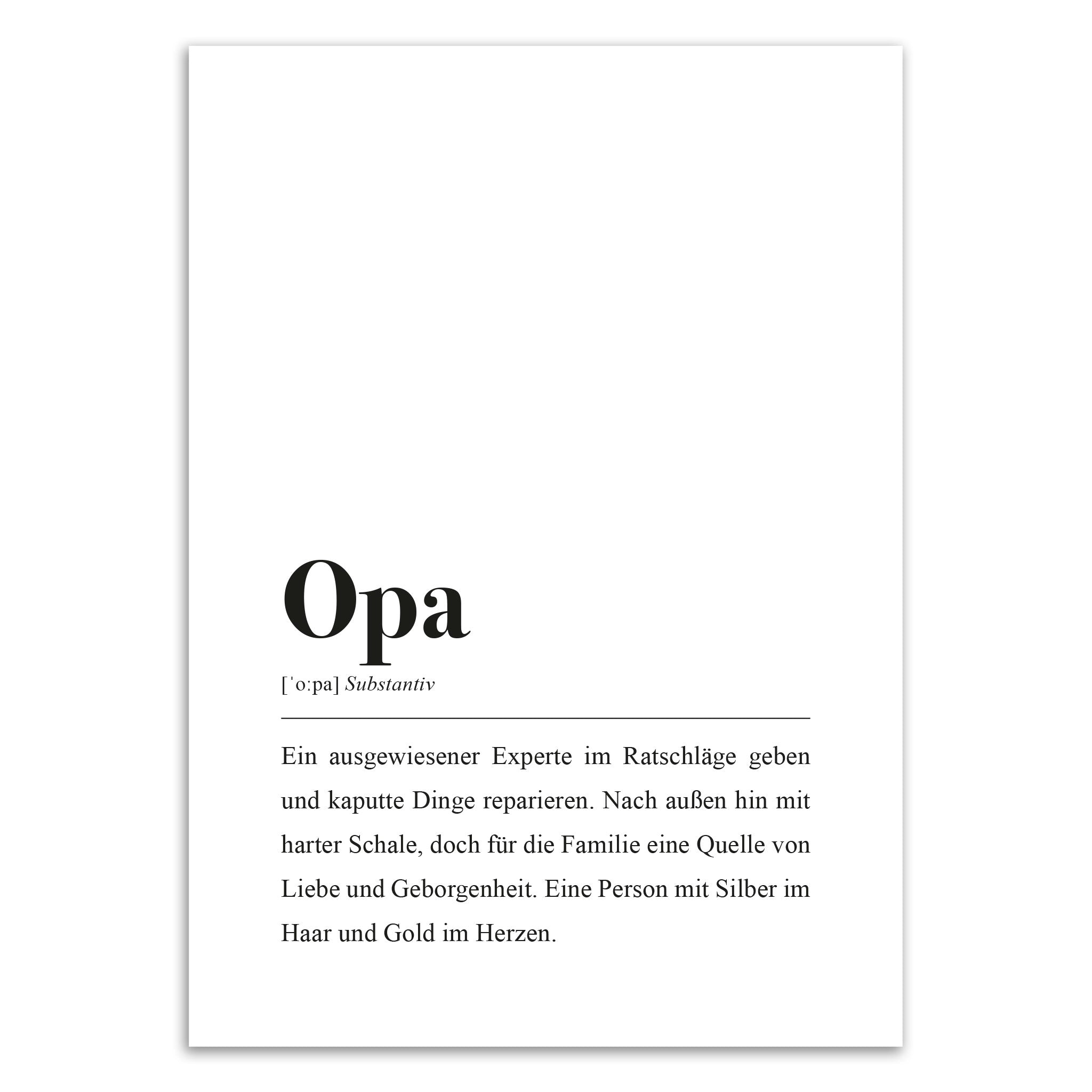 Danke an die besten Großeltern der Welt: Bedeutung des Wortes Opa als Bild