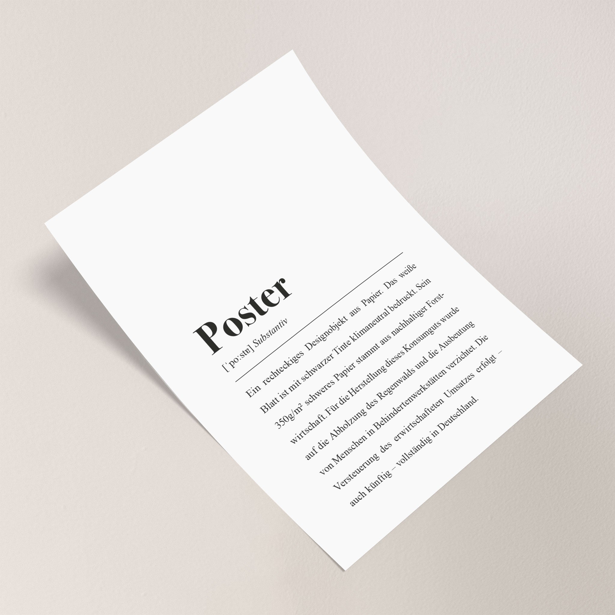 Poster Definition: DIN A4 Poster