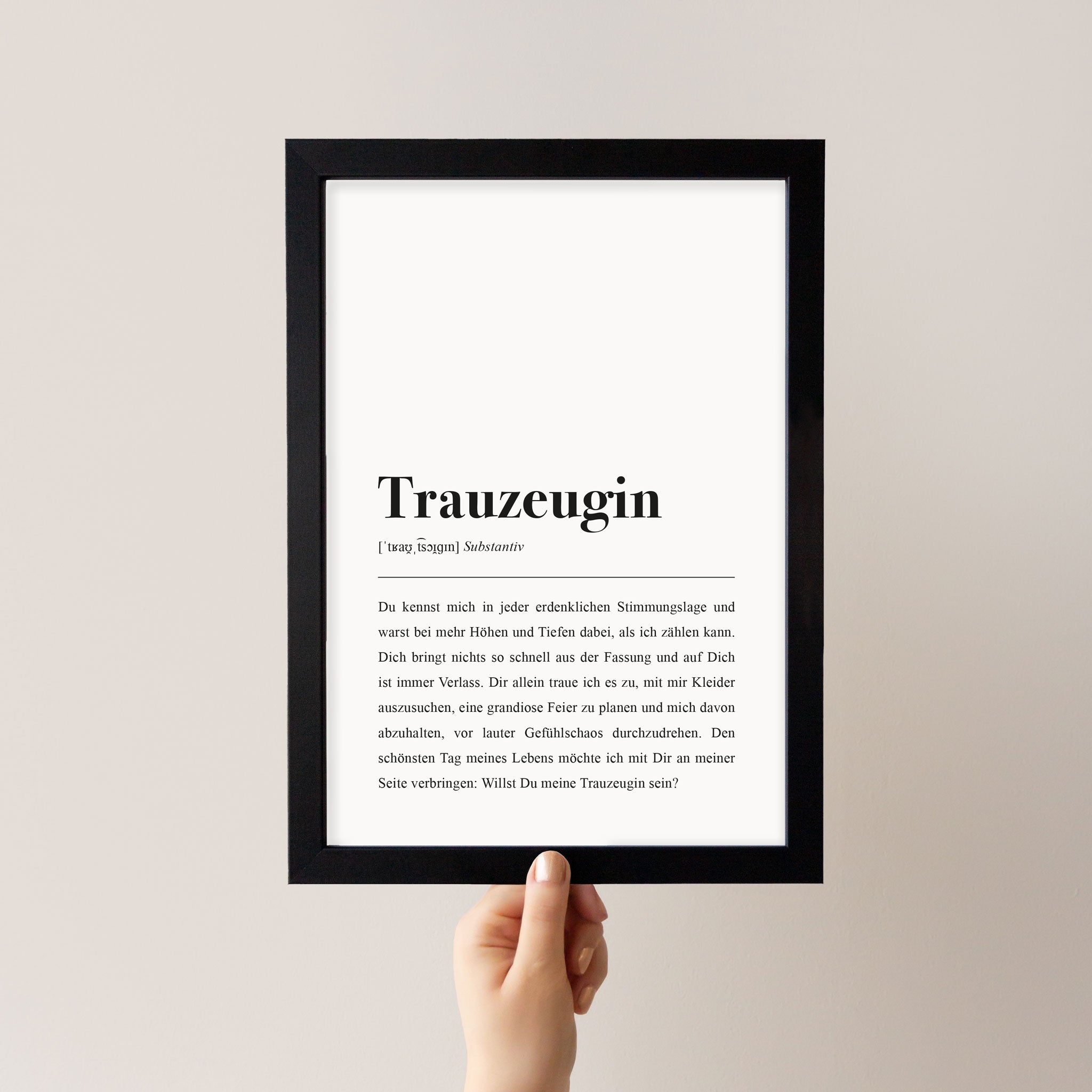 Magst du meine Trauzeugin werden?