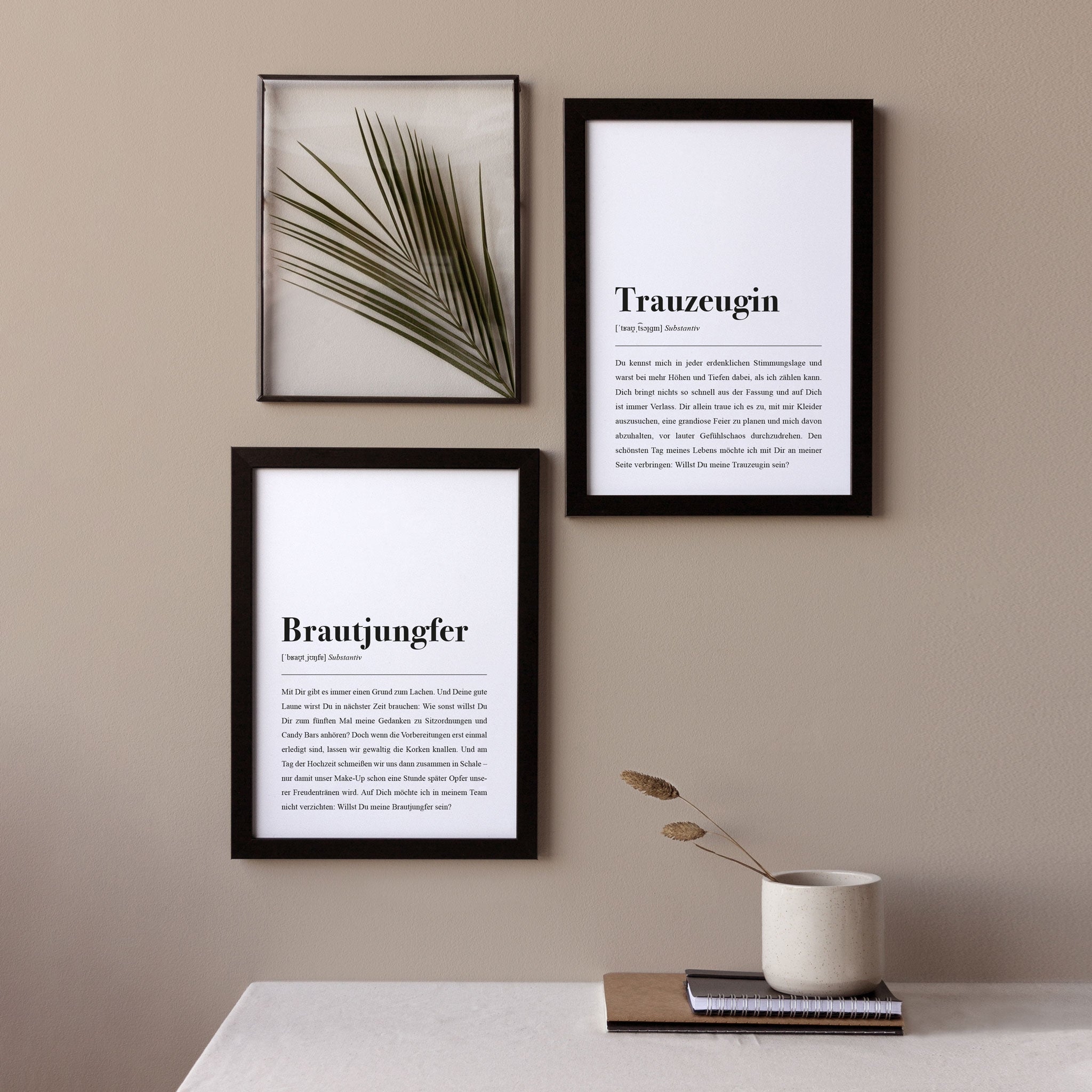 Trauzeugin Definition und Brautjungfer-Definition: Spruch-Poster von aemmi