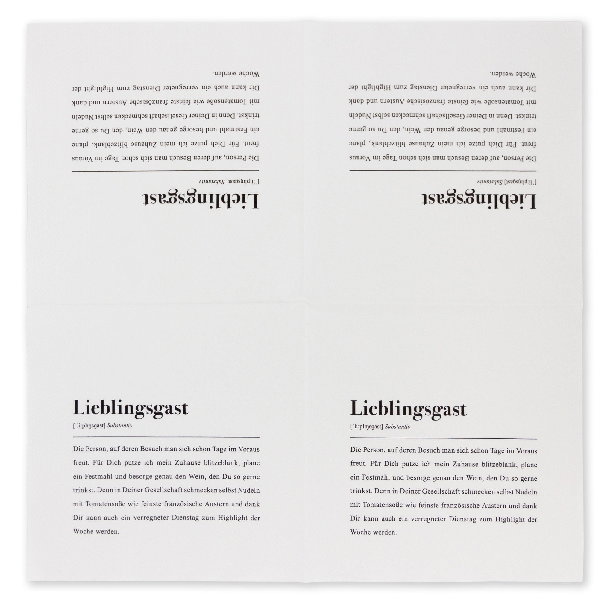 Moderne Skandi Servietten mit lustigem Zitat