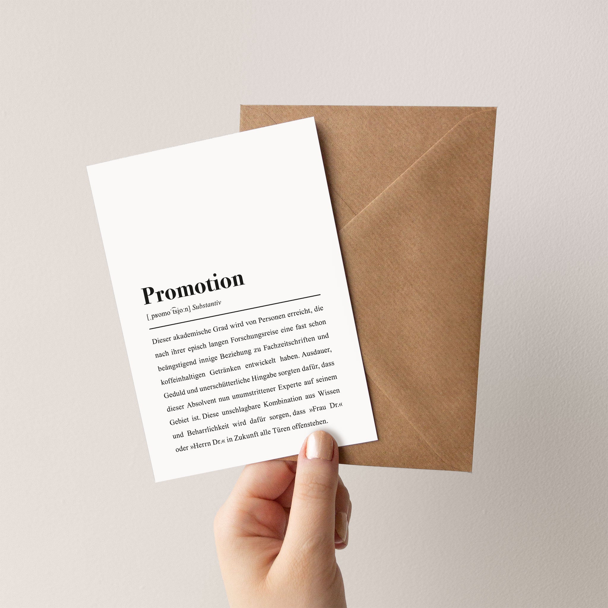 Promotion Definition: Grußkarte mit Umschlag