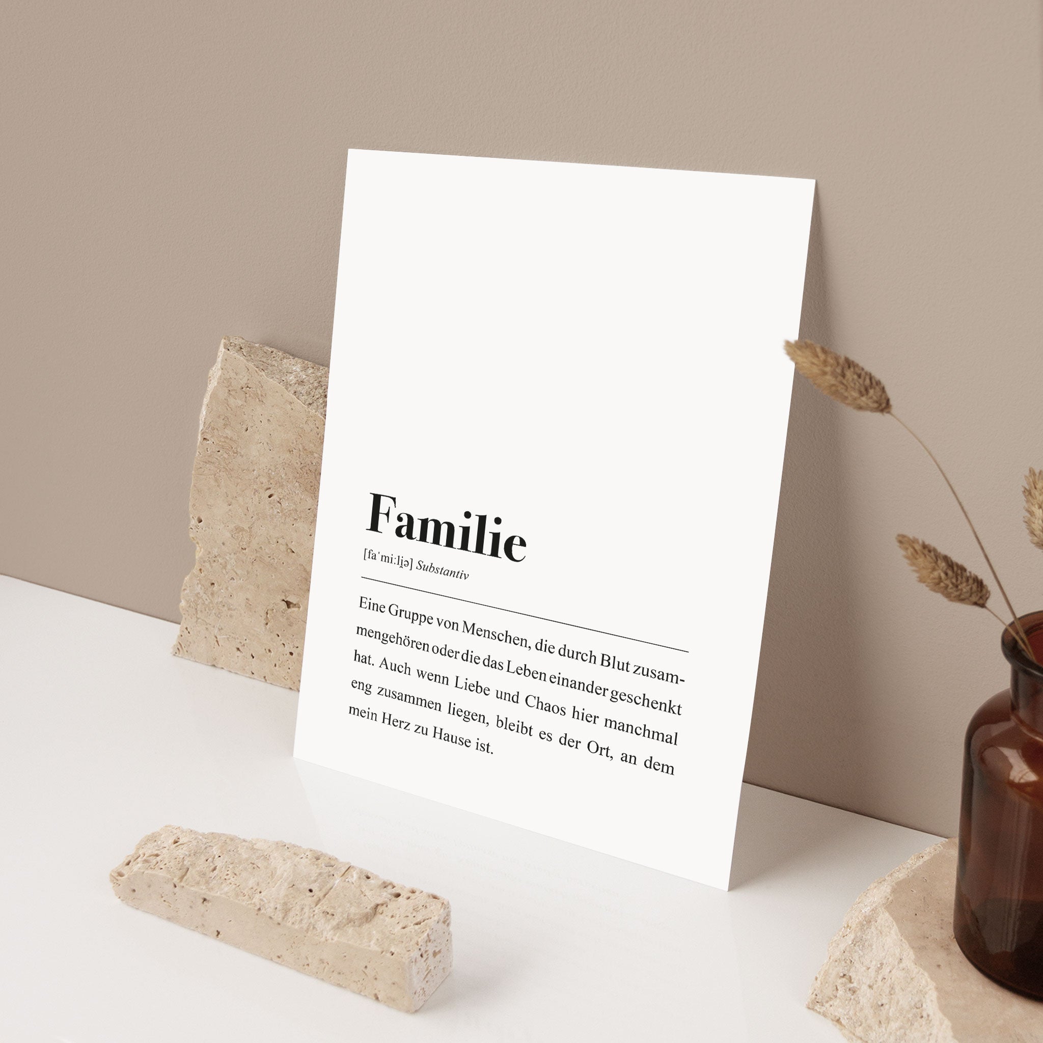Geschenkidee zur Babyshower: Zitat Familie