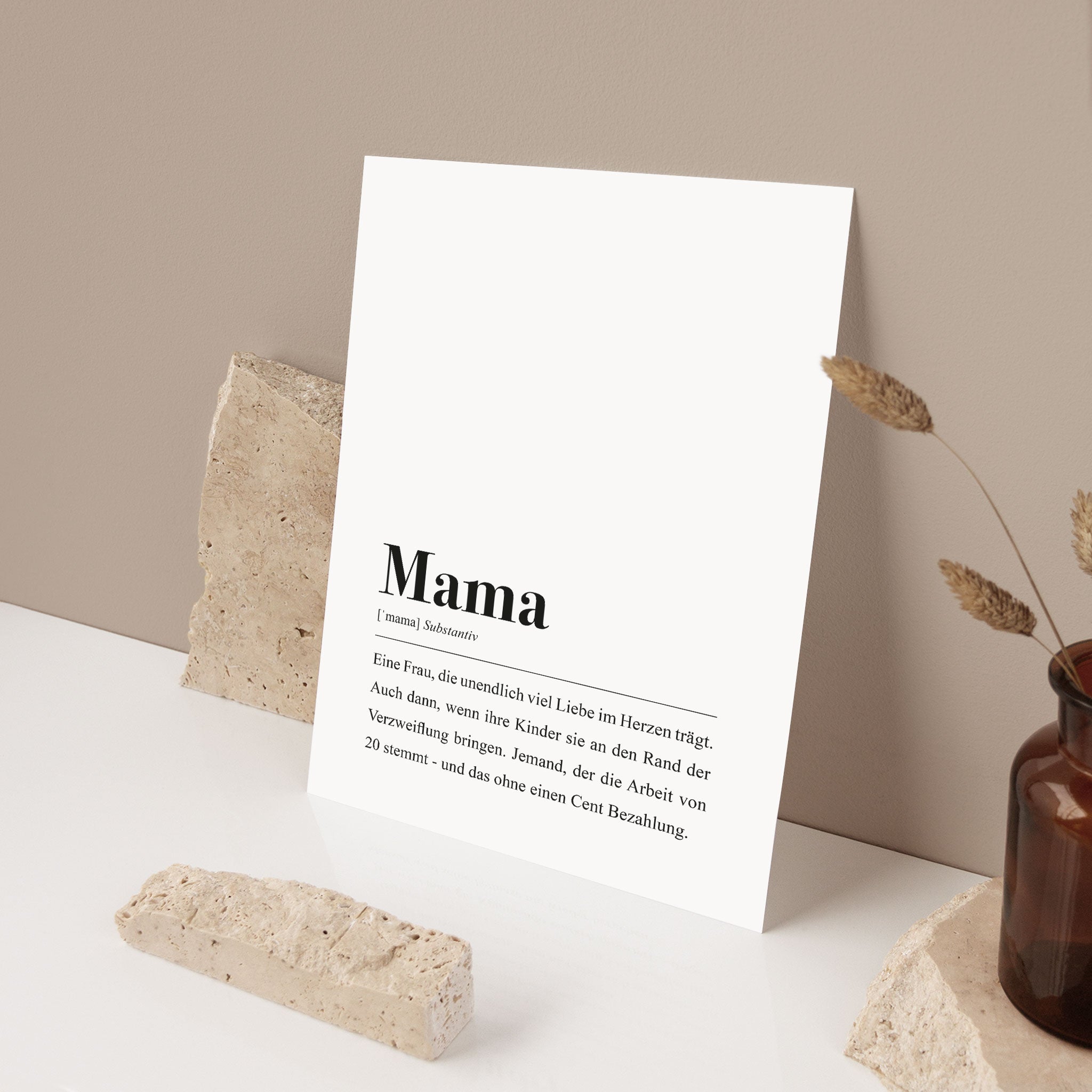 Dankeschön für Mütter: Text-Idee als Schild im Synonym-Stil