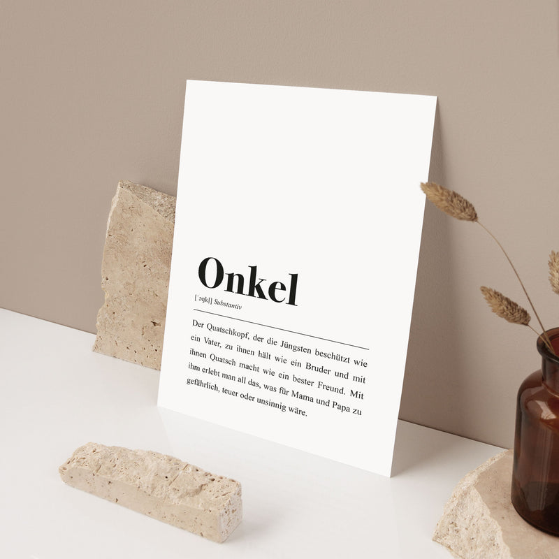 Geschenk für den Lieblingsonkel: Bedeutung "Onkel" als Synonym Poster