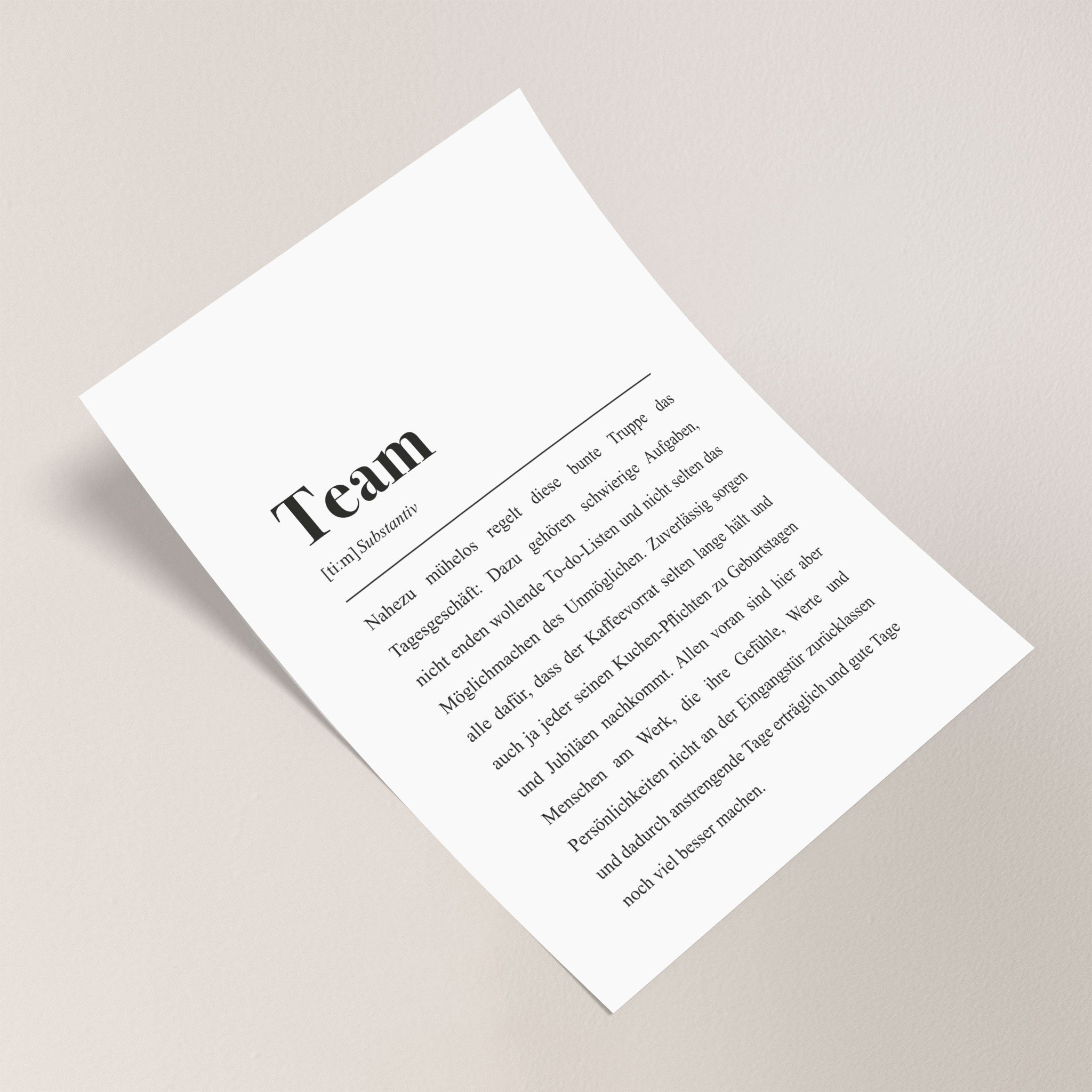 Team Definition: DIN A4 Poster