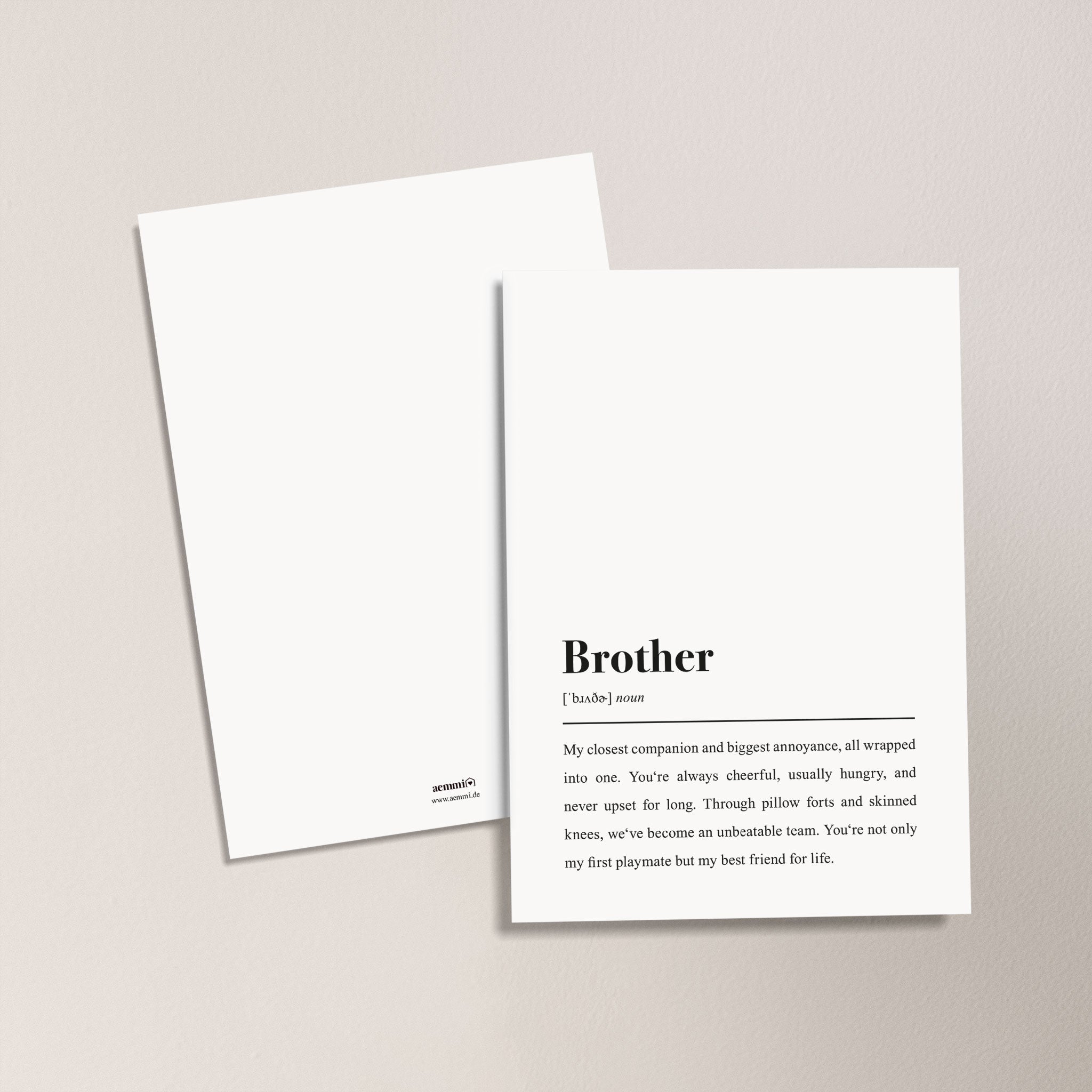 Brother Definition (Englisch): Postkarte