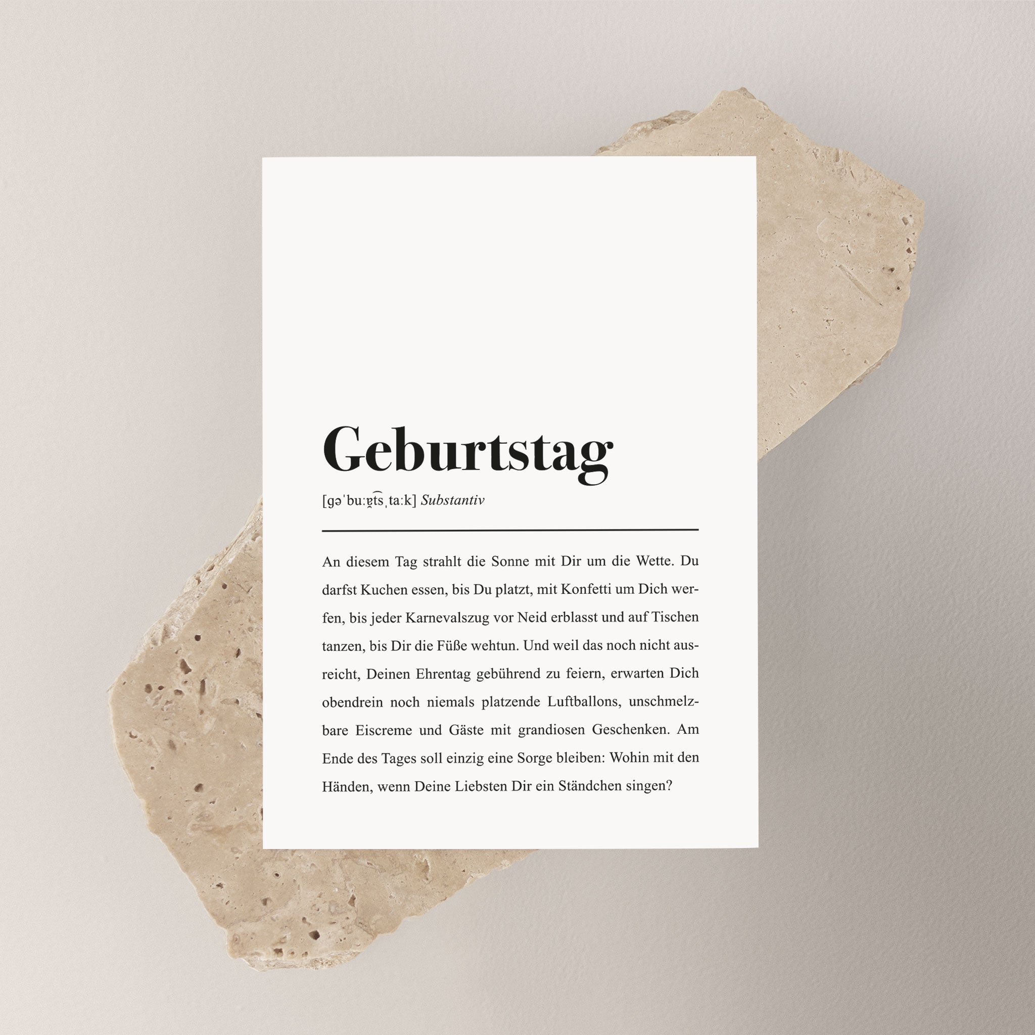 Geburtstag, Substantiv: An diesem Tag strahlt die Sonne mit dir um die Wette.