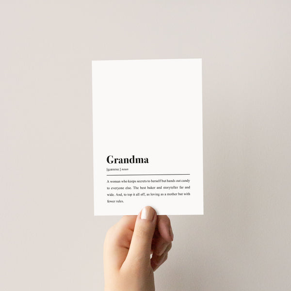 Grandma Definition: Postkarte