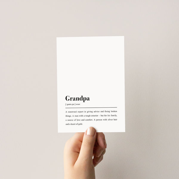Grandpa Definition: Postkarte