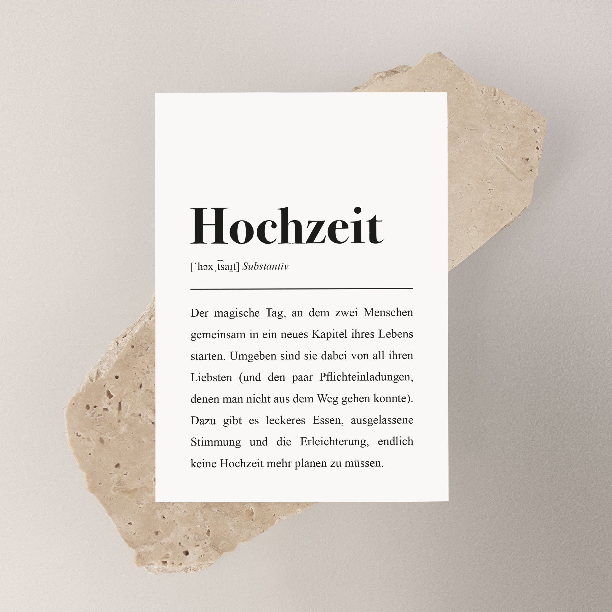 Hochzeit Definition: Postkarte