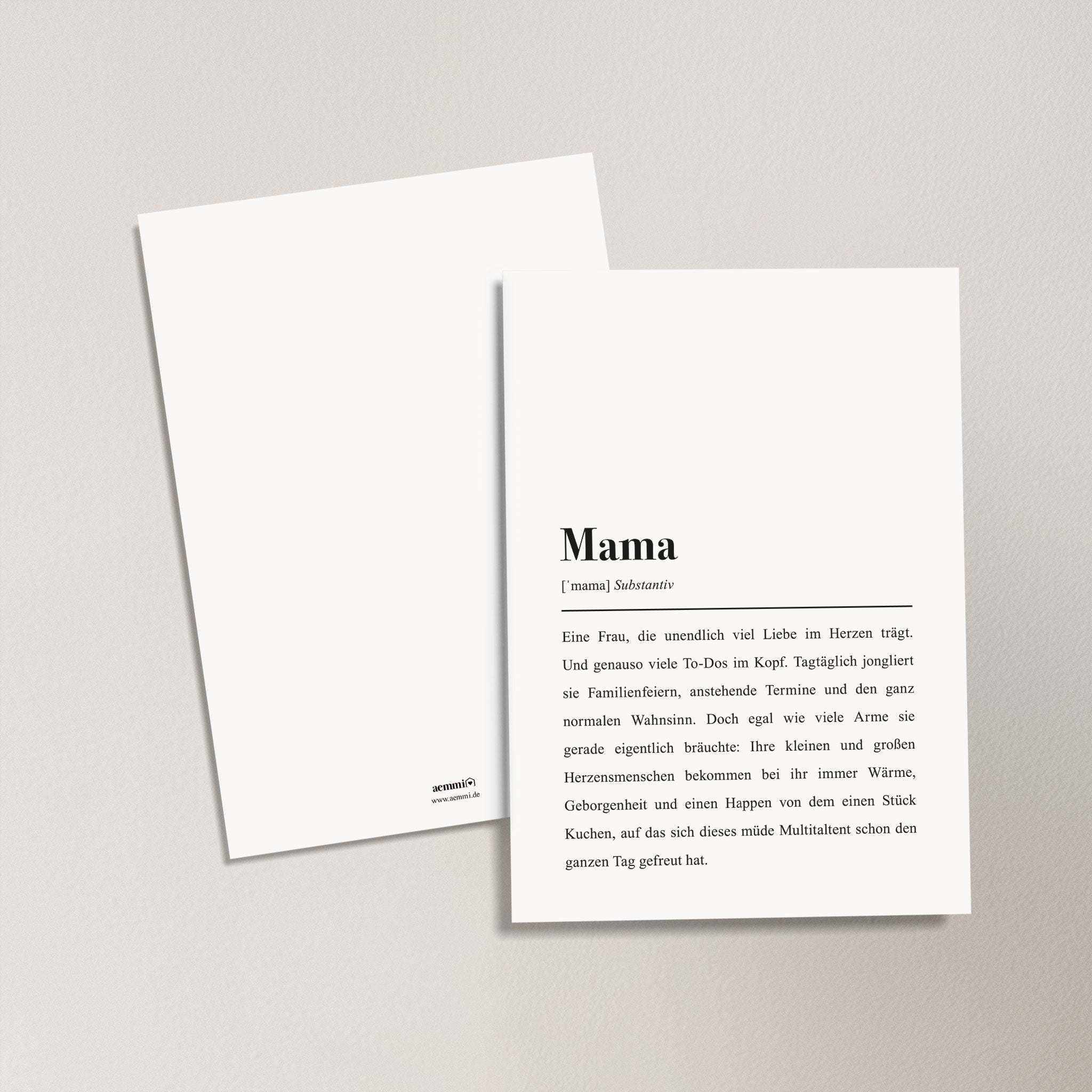 Mama Definition: Postkarte