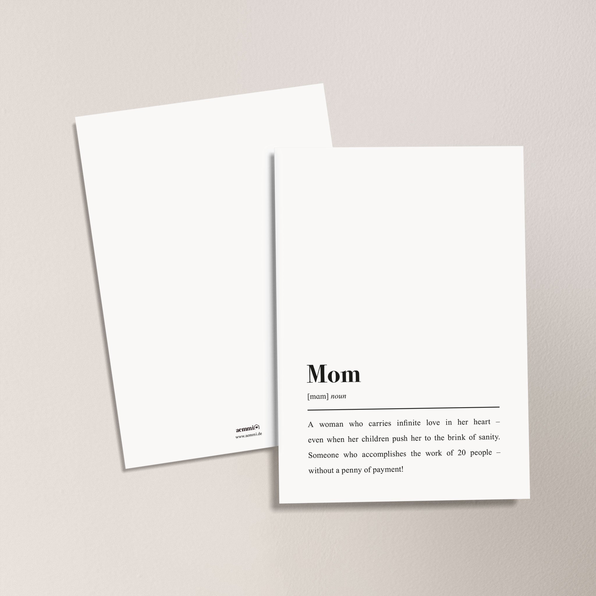 Mom Definition (Englisch): Postkarte