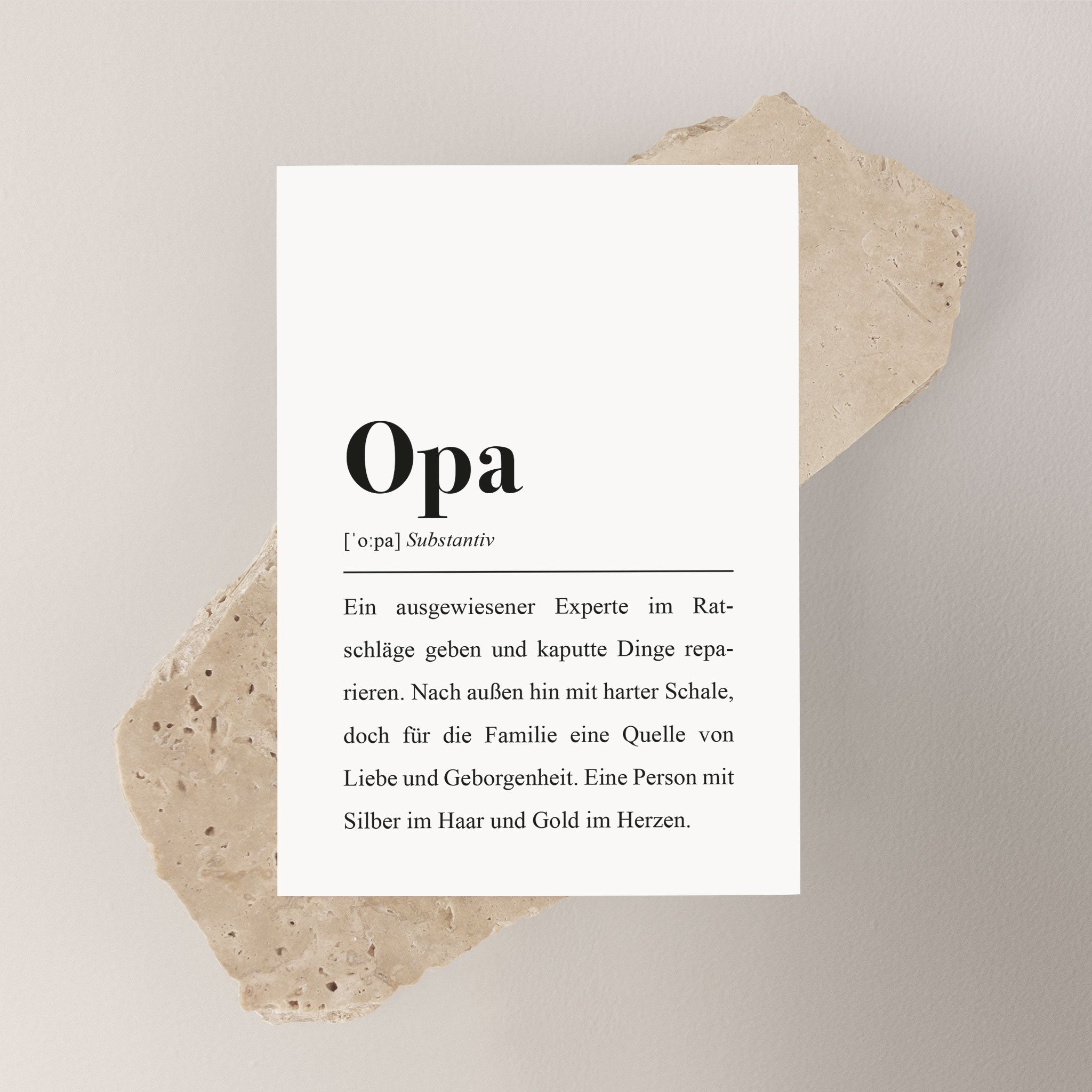 Opa, Substantiv: Ein ausgewiesener Experte im Ratschläge geben und kaputte Dinge reaprieren.