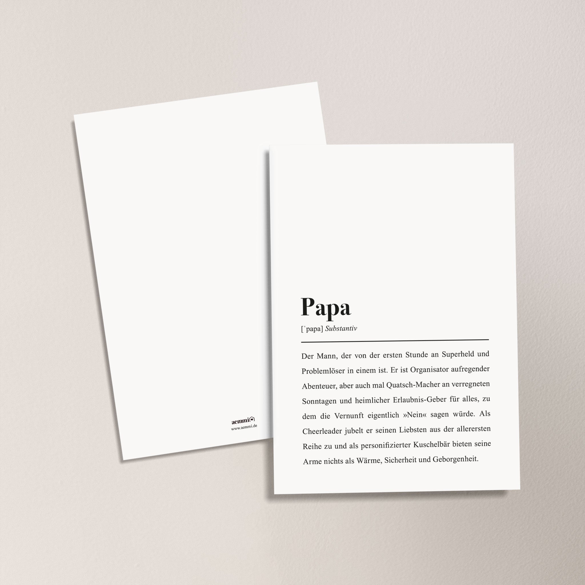 Papa Definition: Postkarte