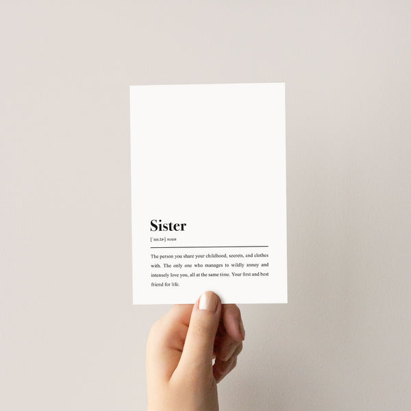 Sister Definition: Postkarte