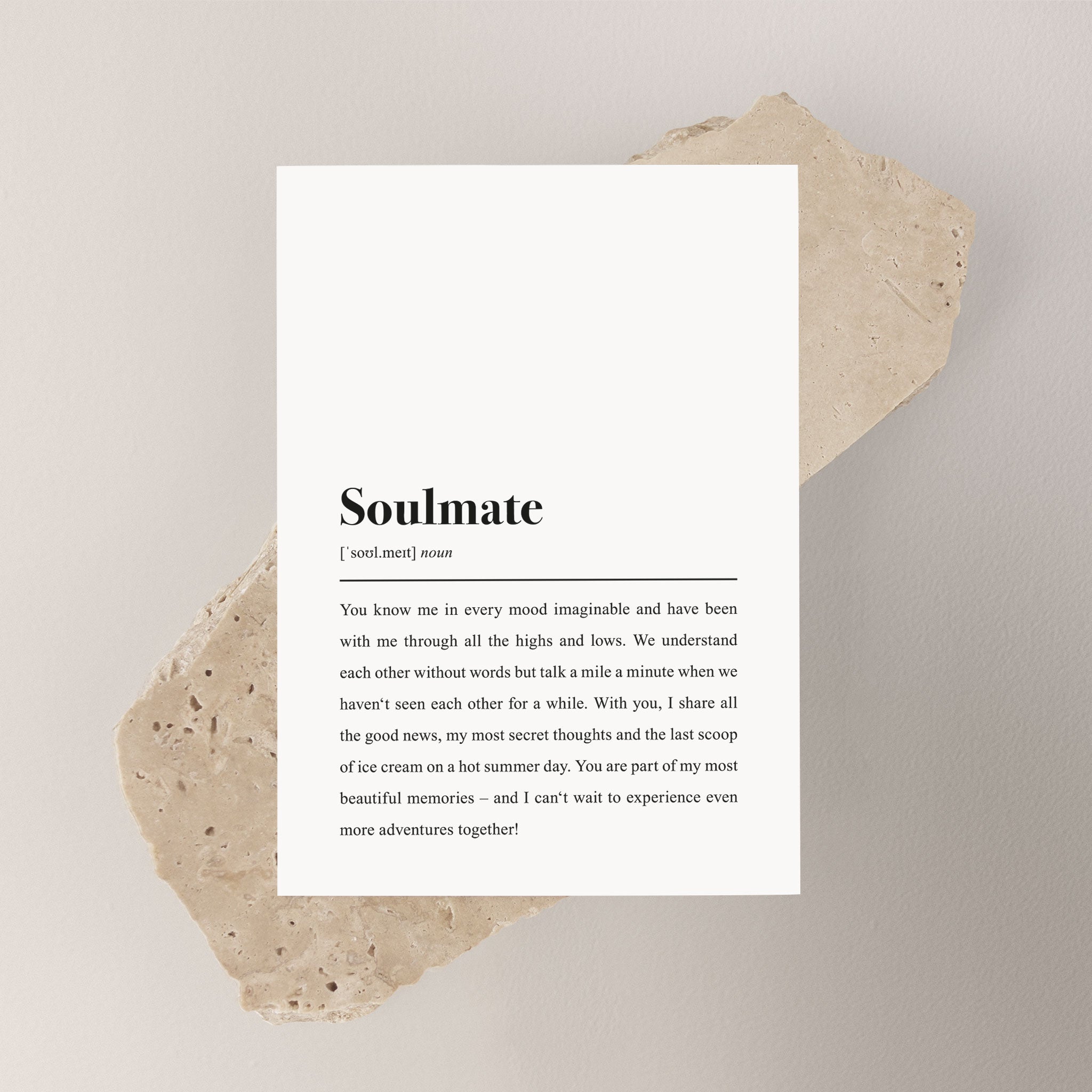 Soulmate Definition (Englisch): Postkarte