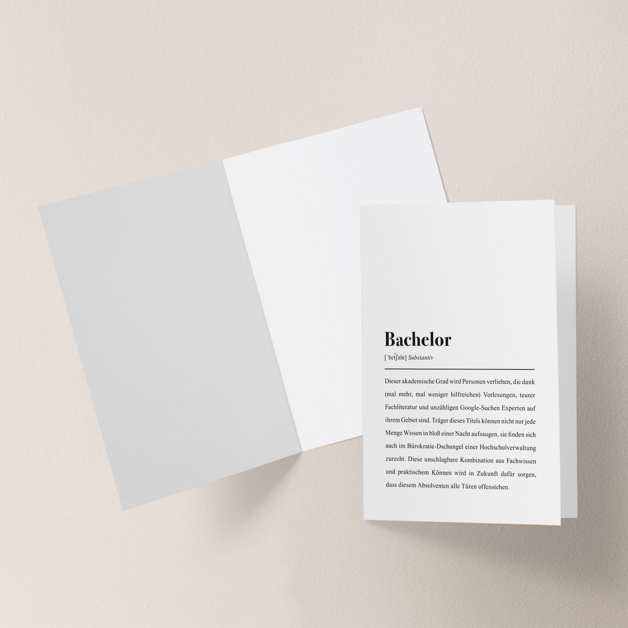 Herzlichen Glückwunsch zur Bachelorarbeit und damit zum Universitätsabschluss!