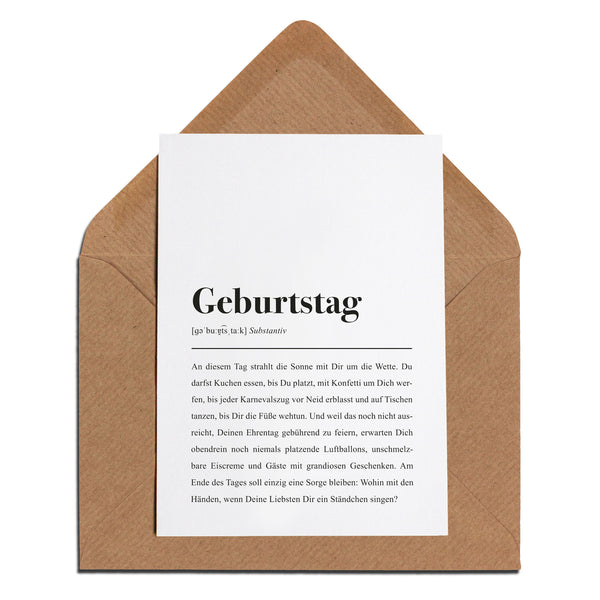 Happy Birthday Glückwunschkarte in schwarz-weiß