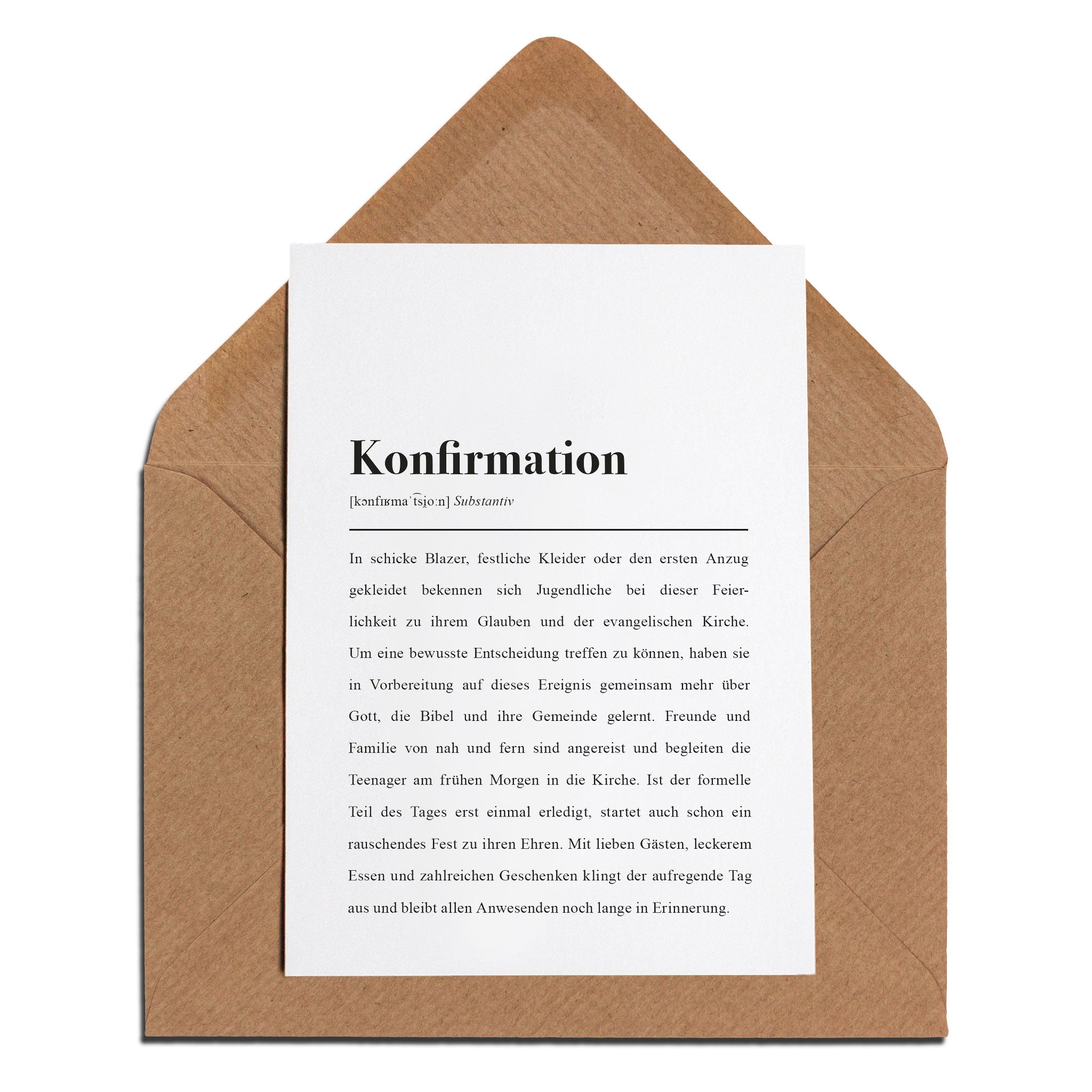 Lustige Konfermationskarte für Freunde
