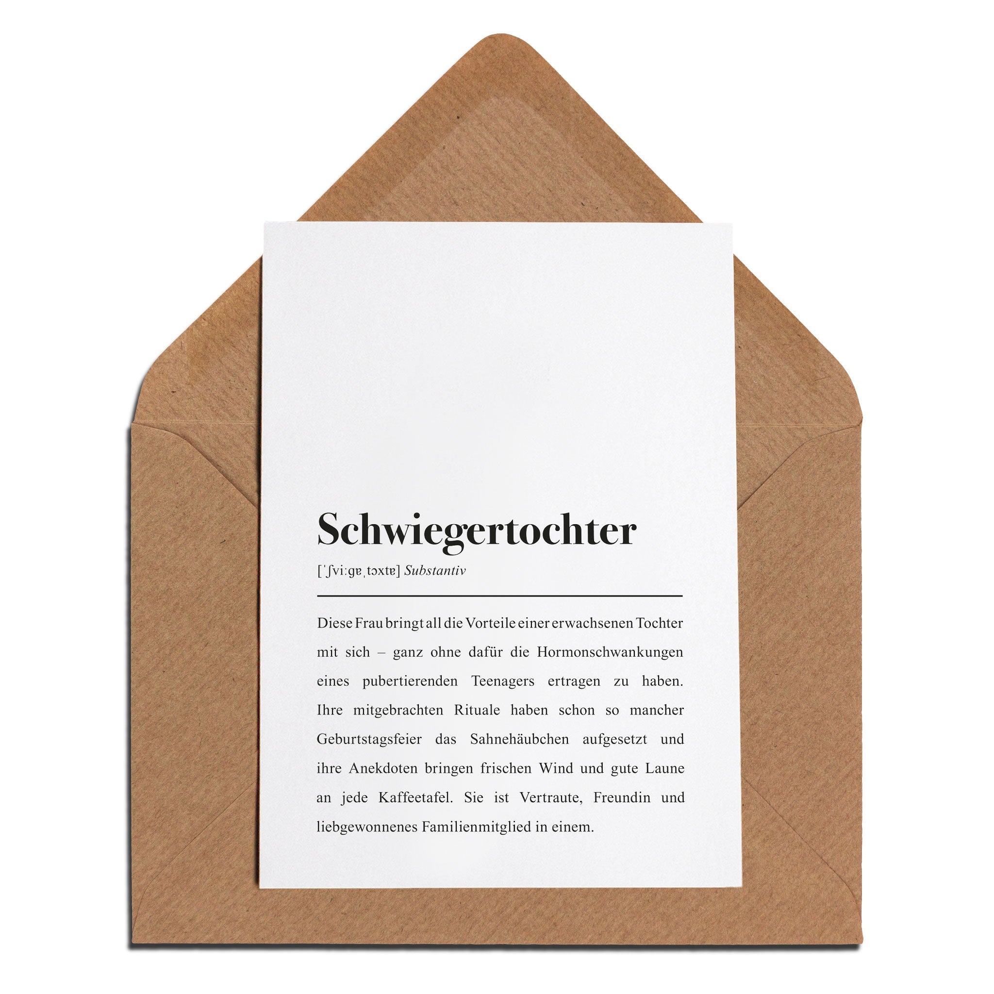 Geburtstagsgeschenk für Schwiegertochter: Lustiger Spruch