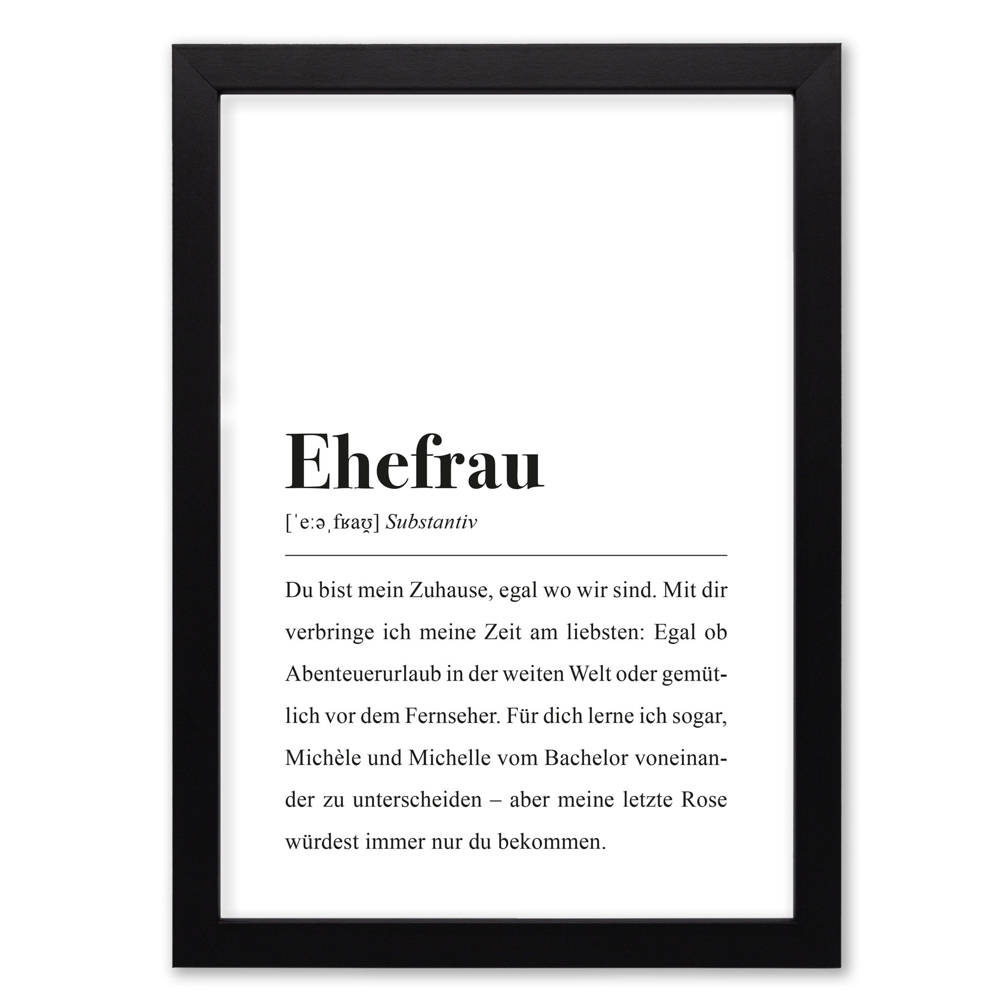 Ehefrau Definition: DIN A4 Poster
