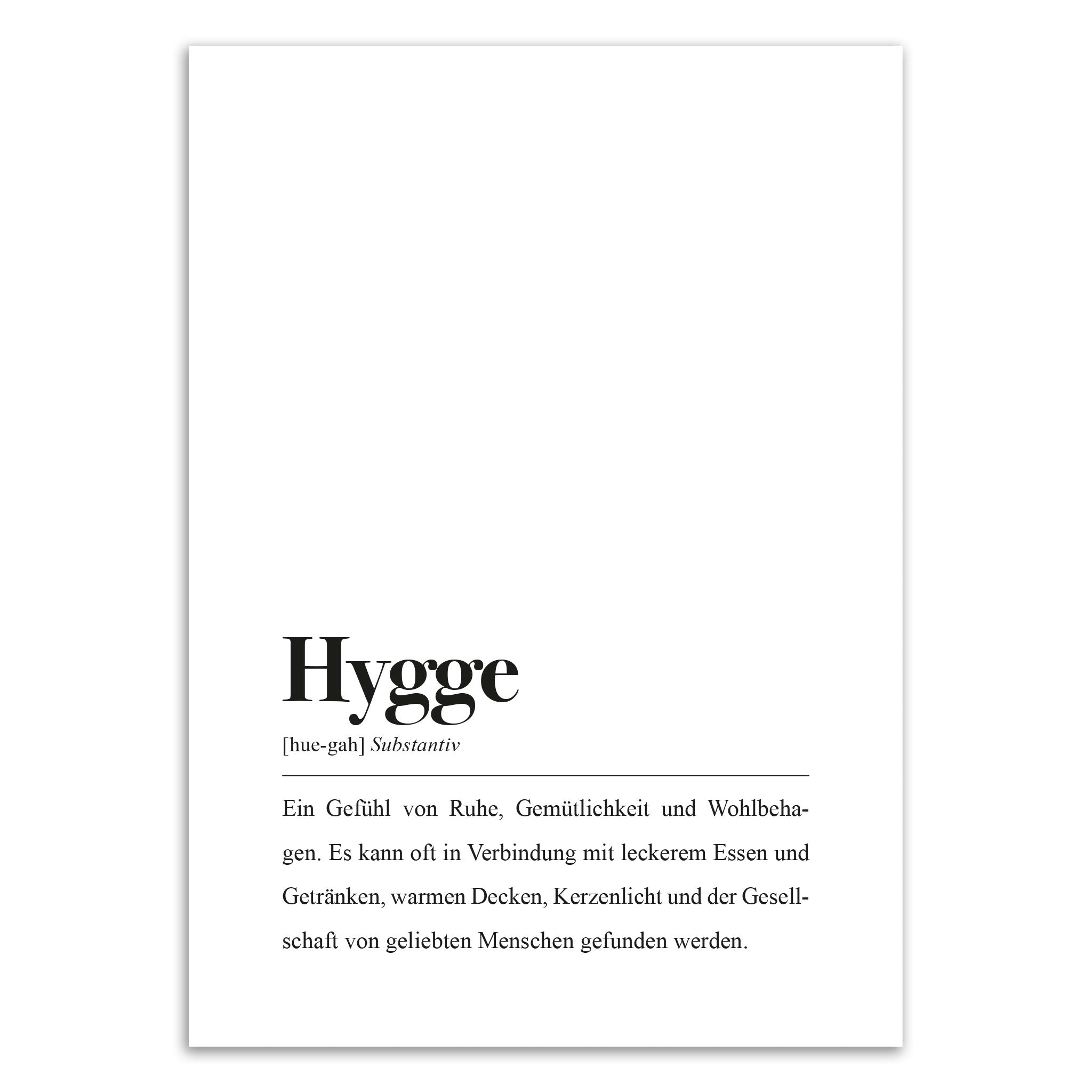 Schwedisches Einrichtungs-Geschenk: Hygge-Spruch als Print
